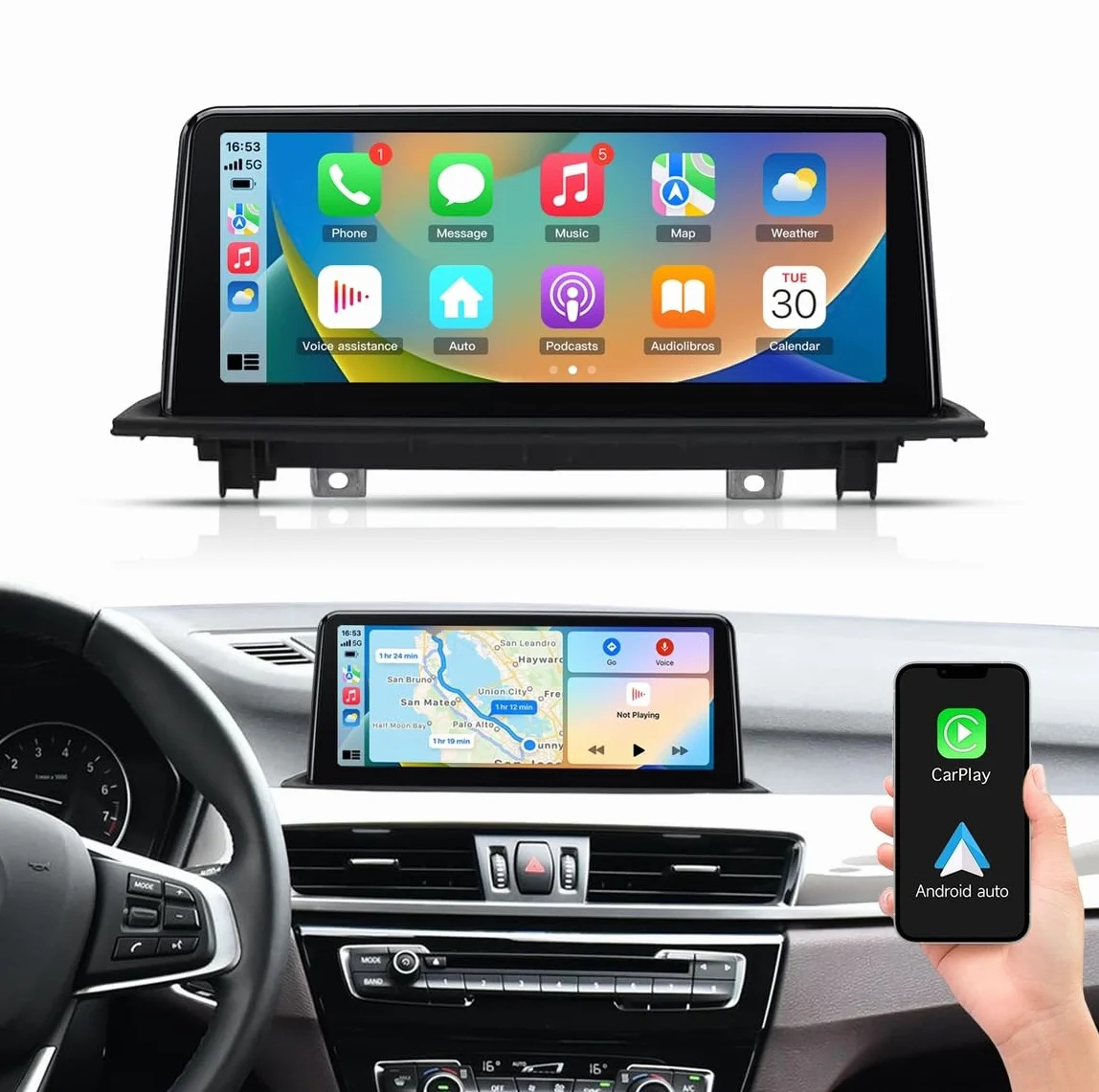 CTB 10.25" CarPlay Android Auto per BMW X1 F48 2015-2017 | Sistema Linux | Compatibile NBT | Schermo Touch Multimediale Retrofit upgrade Plug & Play