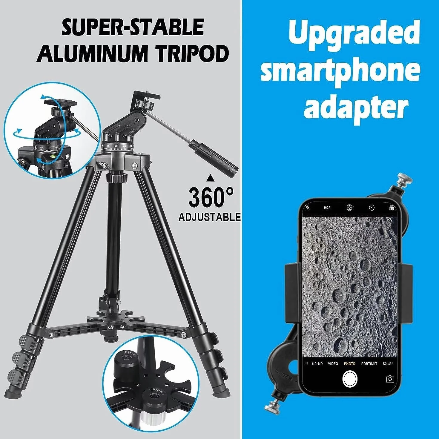 Celticbird Telescopio Telescopio astronomico di rifrazione per adulti e principianti - AZ Mount con zaino, filtro lunare 80560