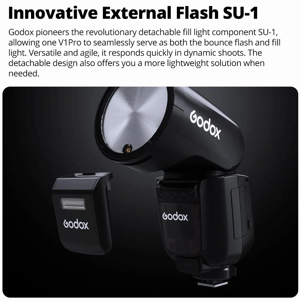 Godox V1Pro S Testa Rotonda Della Macchina Fotografica Flash 2.4G X Wireless HSS 76Ws E-TTL Li-ion Testa Rotonda Della Macchina Fotografica Speedlight Con Flash Esterno SU-1 per Sony