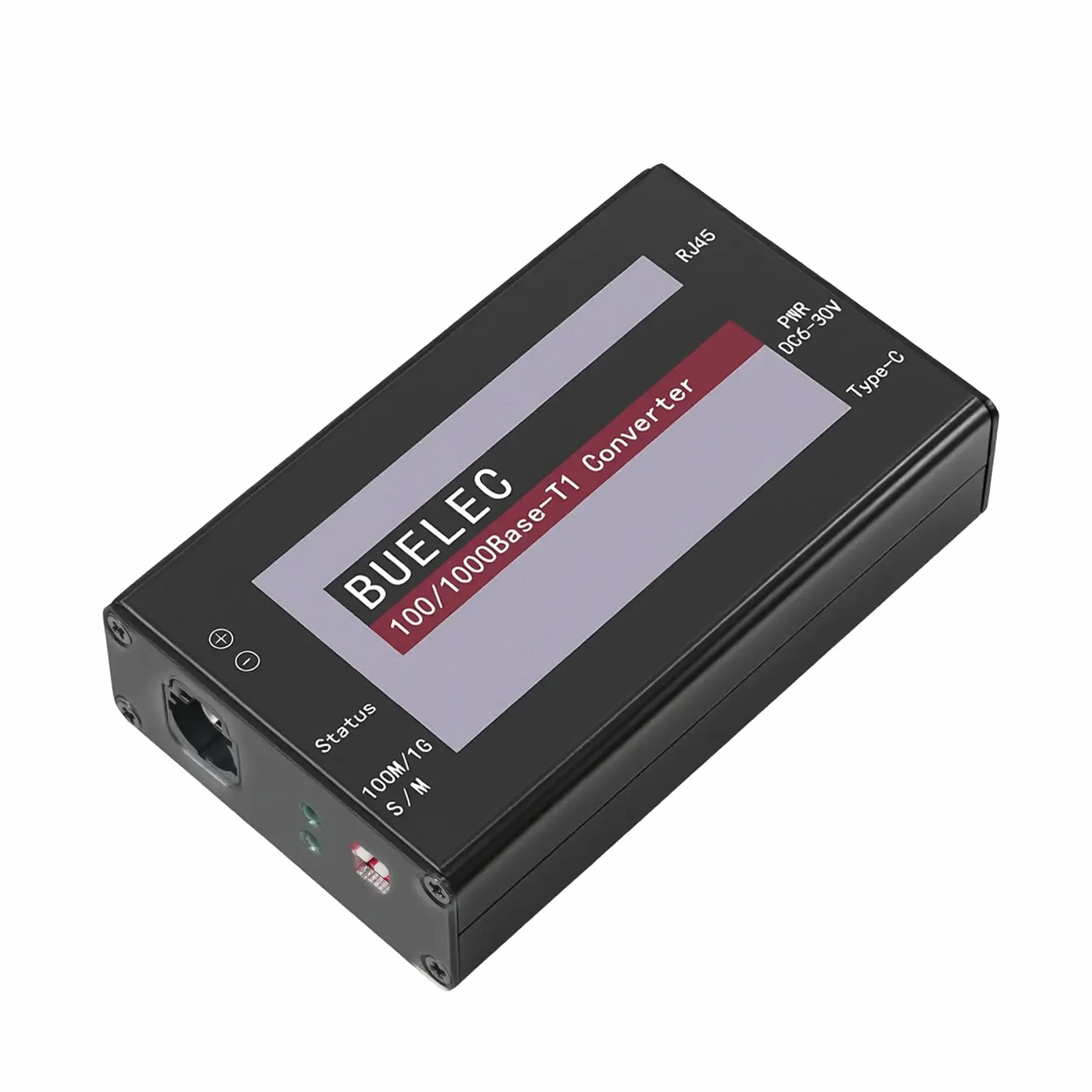 100/1000Base-T1-TX-HMDT Automotive Ethernet Media Converter - Adattatore 100/1000BASE-T1 to TX, Marvell 88Q2112 & Realtek RTL8211FI Phy, H-MDT Connector, Industrial Grade Type-C/DC Power