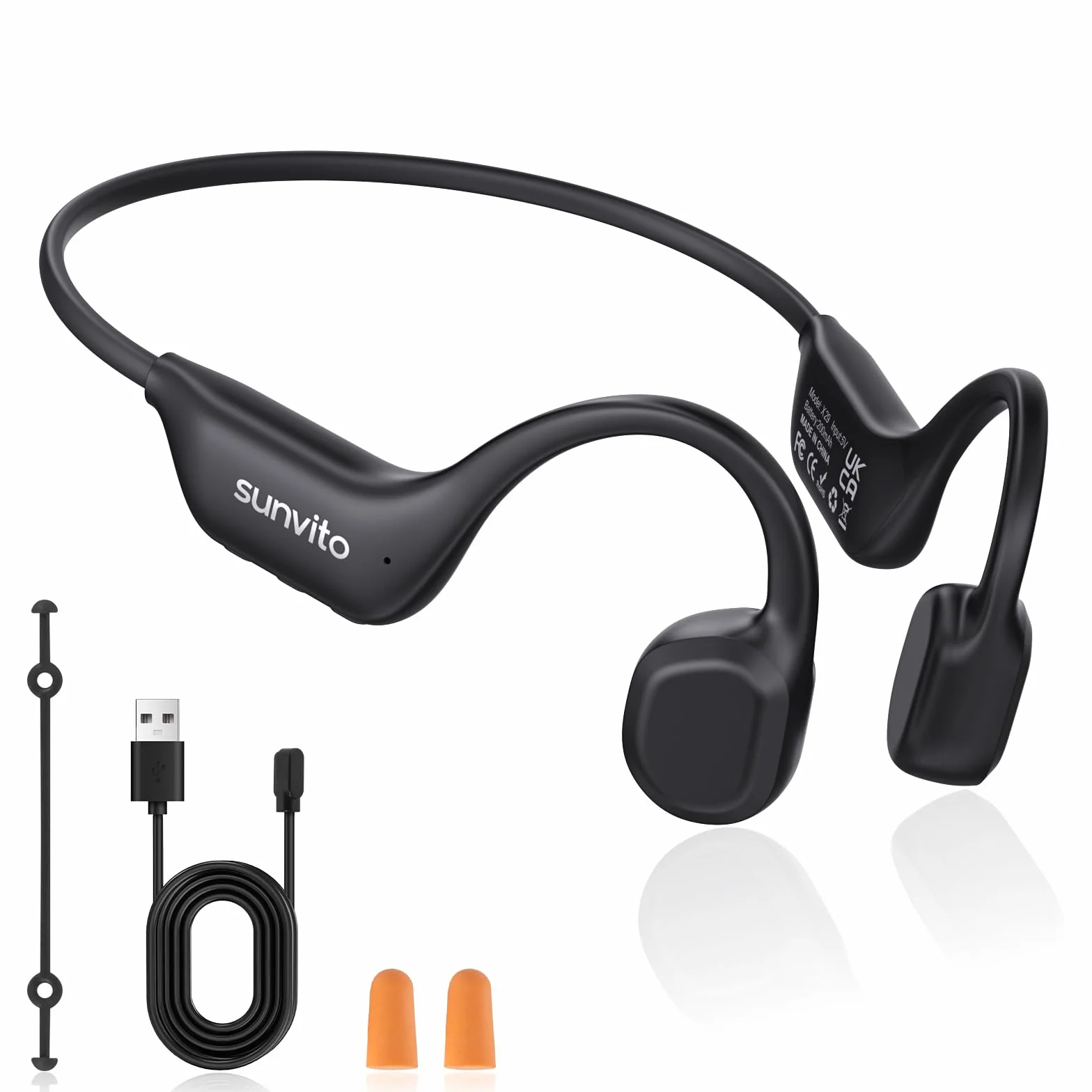 Cuffie a Conduzione Ossea Bluetooth 6.0, Auricolari Wireless Open Ear, Impermeabili IPX6, Connettività Doppia, 10 Ore di Autonomia, Cuffie Sportive per Corsa, Ciclismo e Palestra