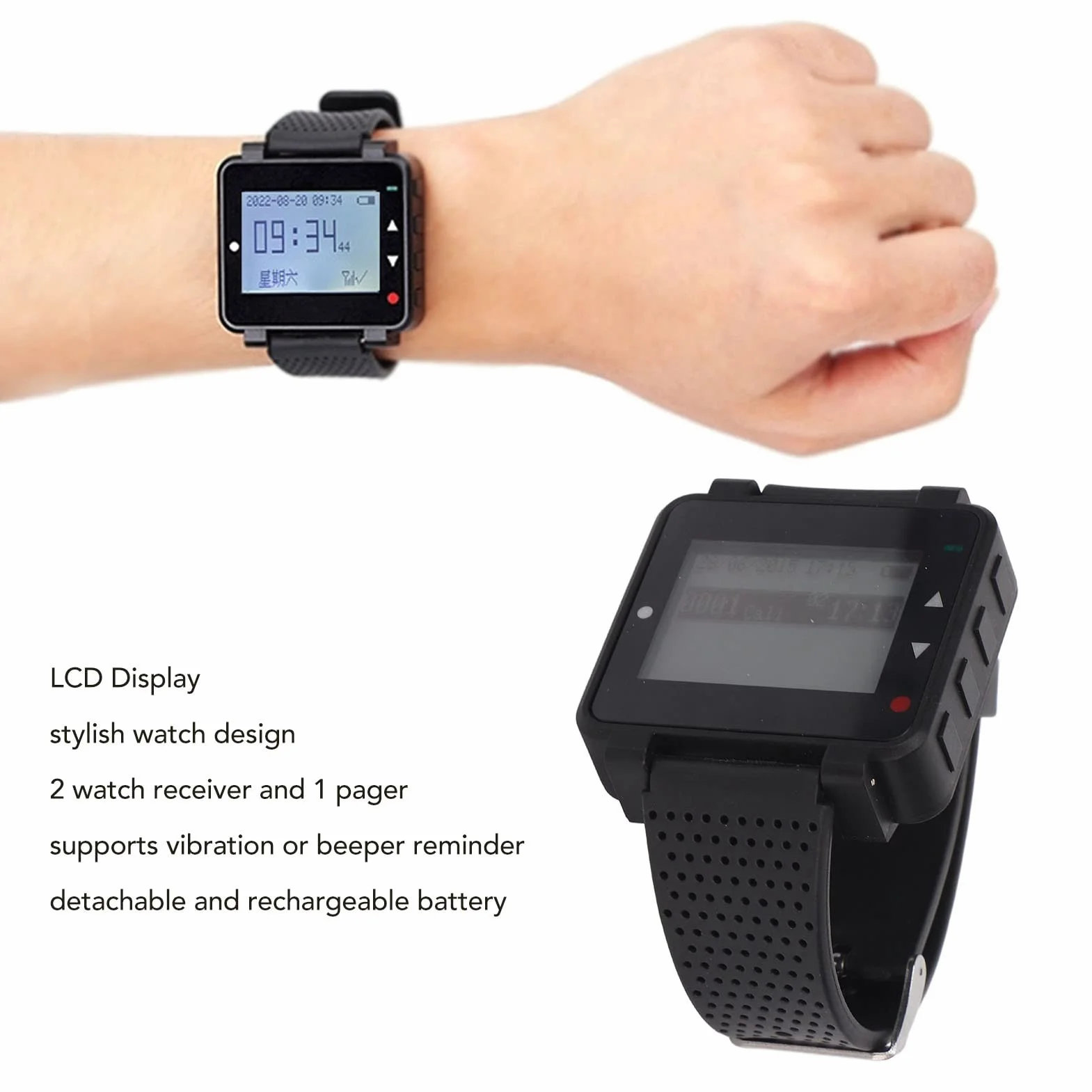 Gedourain Sistema di Servizio al Cameriere, Sistema di Chiamata a 2 ricevitori Design dell'orologio ampiamente utilizzato per L'Ufficio