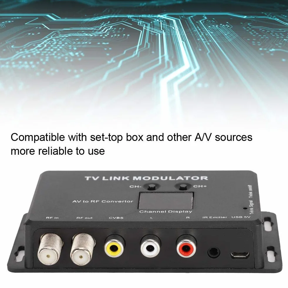 Modulatore TV UHF IR TM70 Convertitore AV a RF con Display Canale