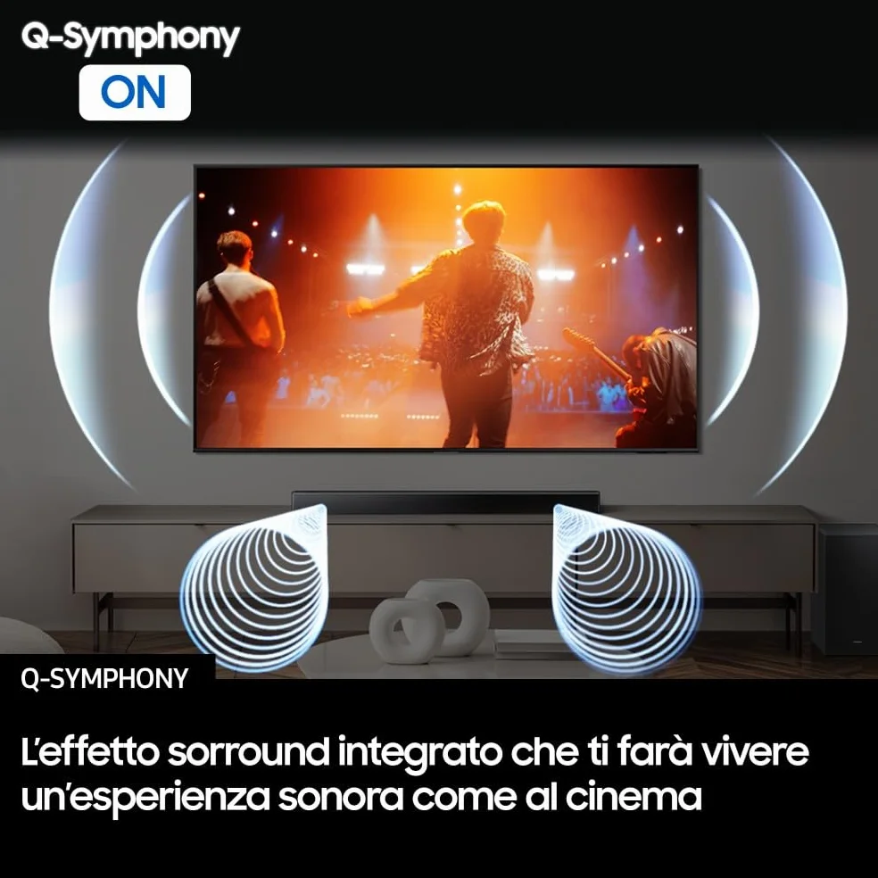Samsung Soundbar HW-B46CF/ZF Serie B, 3 Speaker, Wireless, Dolby 2ch, Audio a 2.1 Canali, DTS 2ch, Surround Sound Expansion, Voice Enhance Mode, Titan Black, 2025
