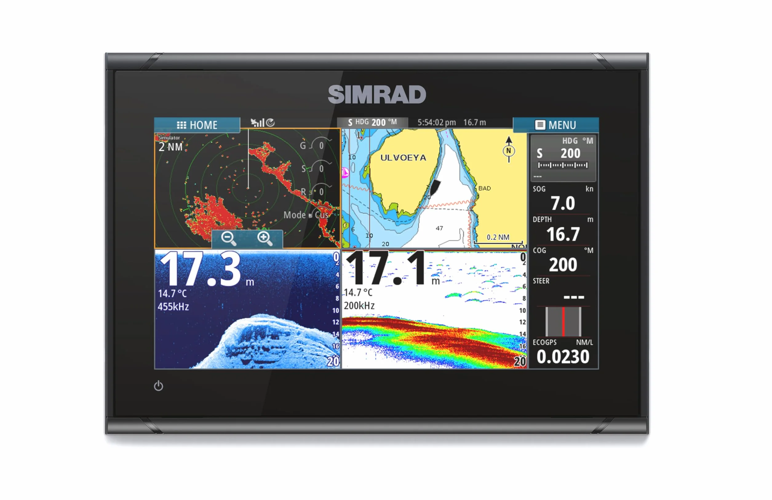 Simrad GO9 XSE - 9" Chartplotter con trasduttore Active Imaging 3 in 1, C-MAP Discover Chart Card