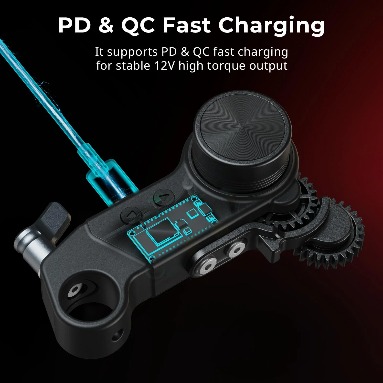 SMALLRIG Wireless Receiver Motor (Lite), Coppia di Picco di 4,3 kgf.cm, Supporta la Ricarica Rapida PD e QC, Bassa Latenza e Controllo Preciso, Design Compatto, per Obiettivi DSLR e Cine - 4297