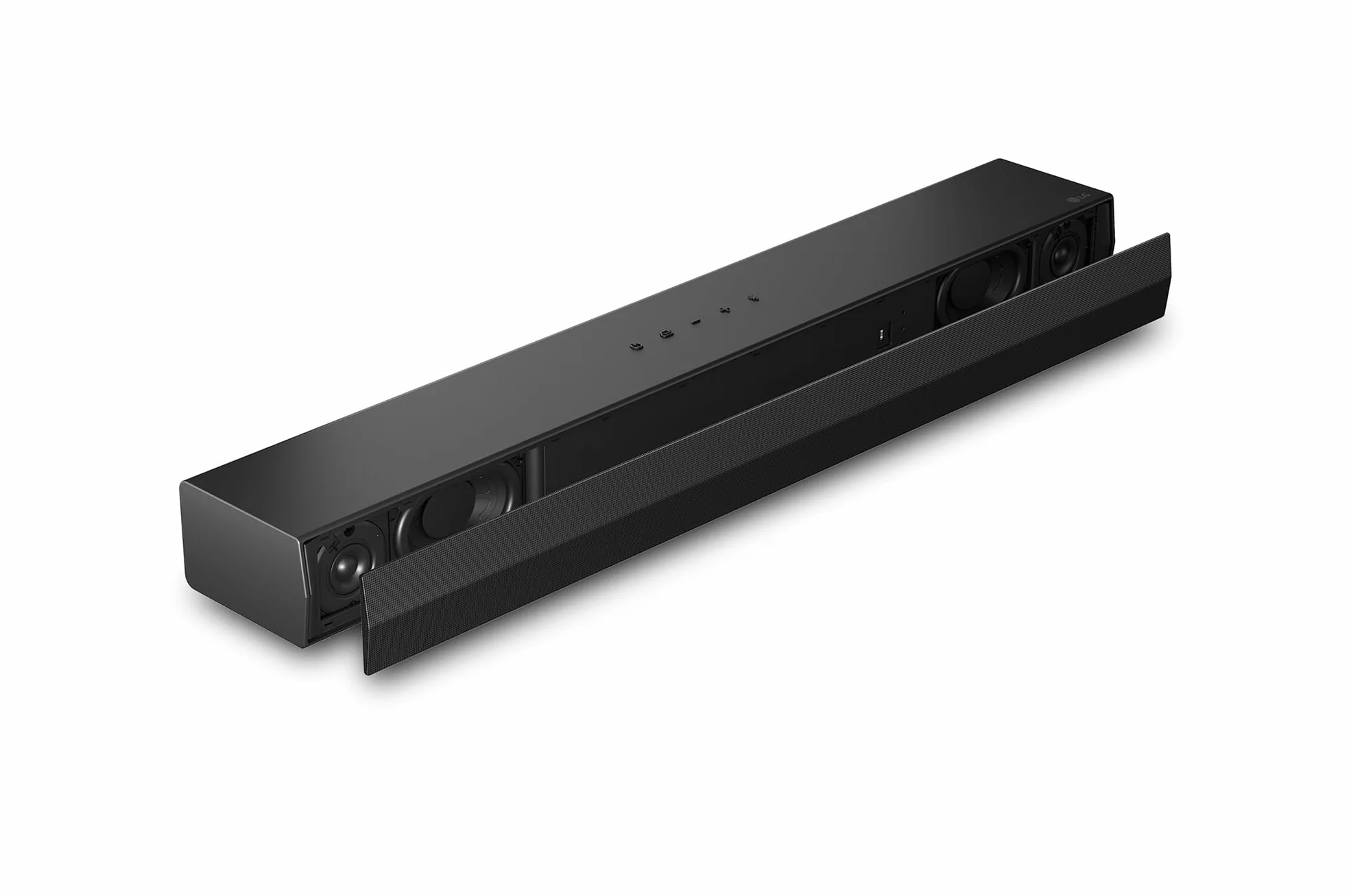 LG S20A - Barra audio intelligente, Bluetooth, 50 W, 2.0 canali, compatta con doppio woofer integrato, Dolby Digital, DTS Digital Surround, nero