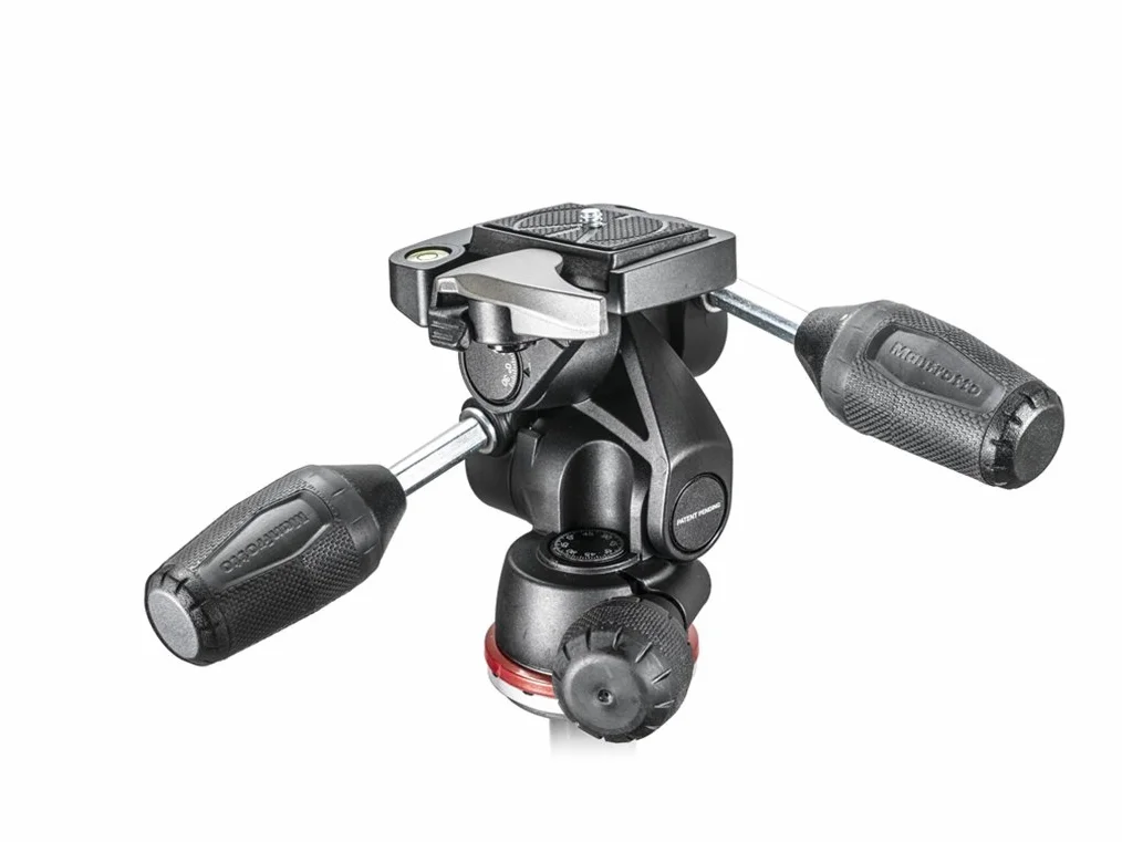 Manfrotto MH804-3W Testa a 3 Vie con Leve Richiudibili, Nero