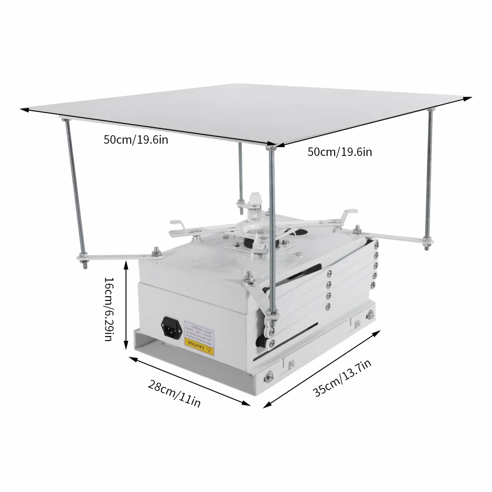 Supporto motorizzato per proiettore, 35 x 28 x 16 cm, portata fino a 10 kg, con telecomando per scuole, sale conferenze, studi ascensore da soffitto