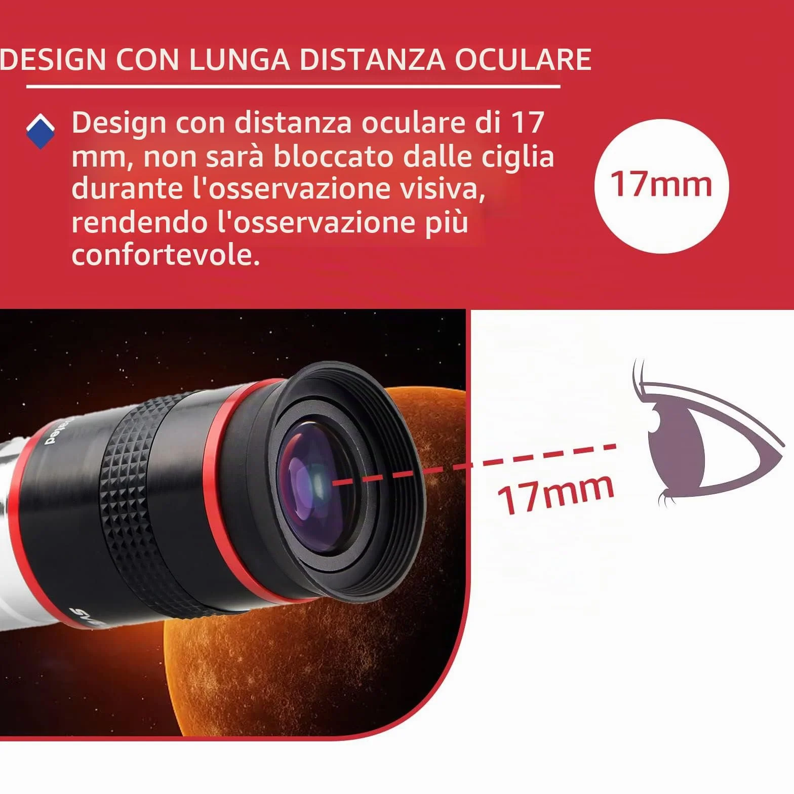 Svbony Oculare Telescopio da 6 mm, Oculare Grandangolare da 68°, Planetario Oculares 1,25", Accessori per Telescopi Astronomici con Lente FMC, per L'osservazione dei Pianeti Della Luna