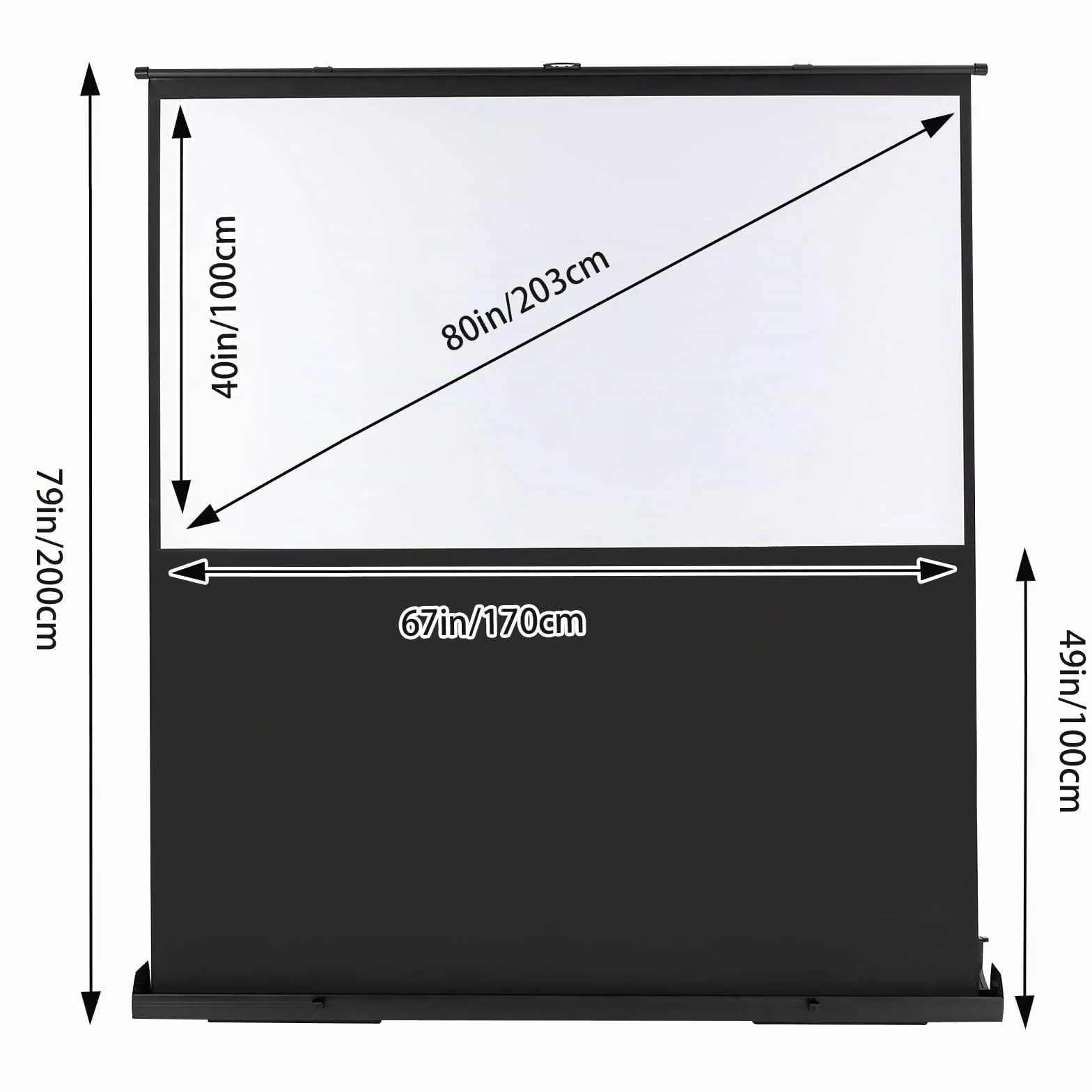Schermo per proiezione, schermo per proiettore pull-up, schermo per proiezione portatile 4K e 8K Ultra High Definition, proiezione a ultra breve distanza possibile, schermo per proiettore per