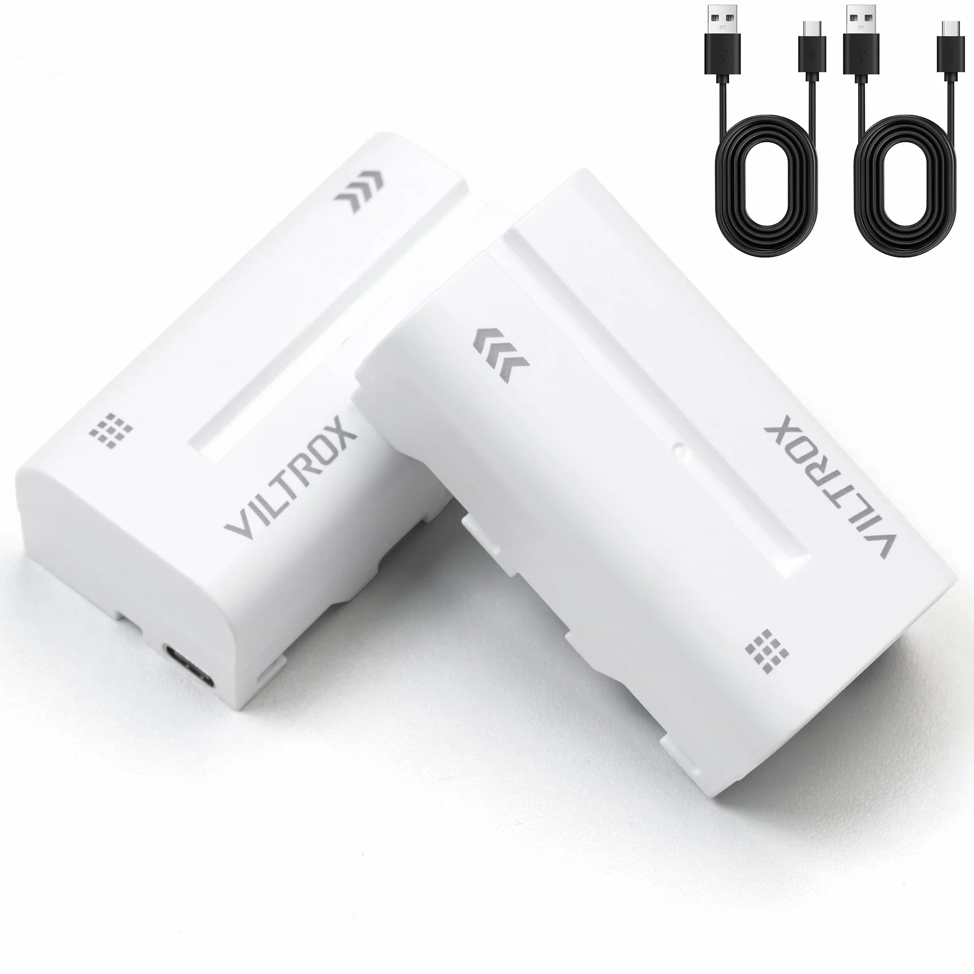 VILTROX NP-F550 Batteria 2 Pezzi 2200mAh Batteria di Ricambio per F970 F960 F950 F770 F750 F570 F550 F330, Batteria Ricaricabile Compatibile con Godox Neewer Luce Video LED/Monitor Fotocamera