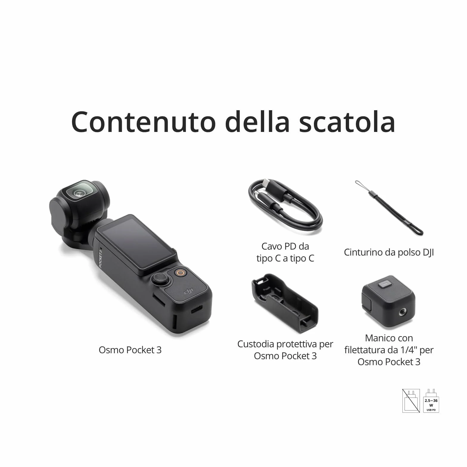 DJI Osmo Pocket 3 Bundle, Fotocamera per Vlog con CMOS da 1'', 4K/120fps, Stabilizzazione a 3 Assi, Tracciamento di Volti/Oggetti, Messa a Fuoco Rapida (Osmo pocket 3)