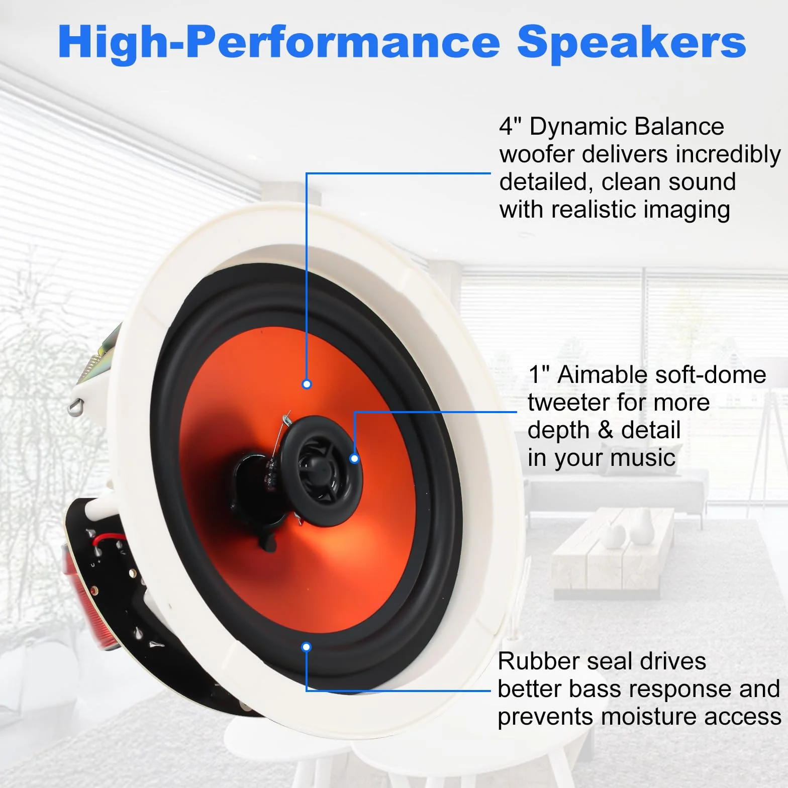 Herdio 2 Way Round 6.5 Pollice Altoparlanti da Soffitto 300 Watt Bluetooth