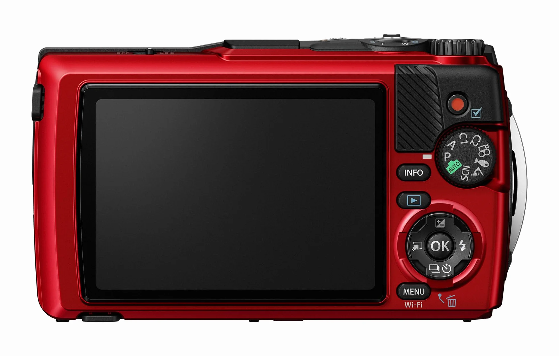 OM SYSTEM Tough TG-7 rosso, 12MP, impermeabile, resistente agli urti, modalità di ripresa subacquea e macro, video 4K, zoom 4x-grandangolare (erede di Olympus TG-6)
