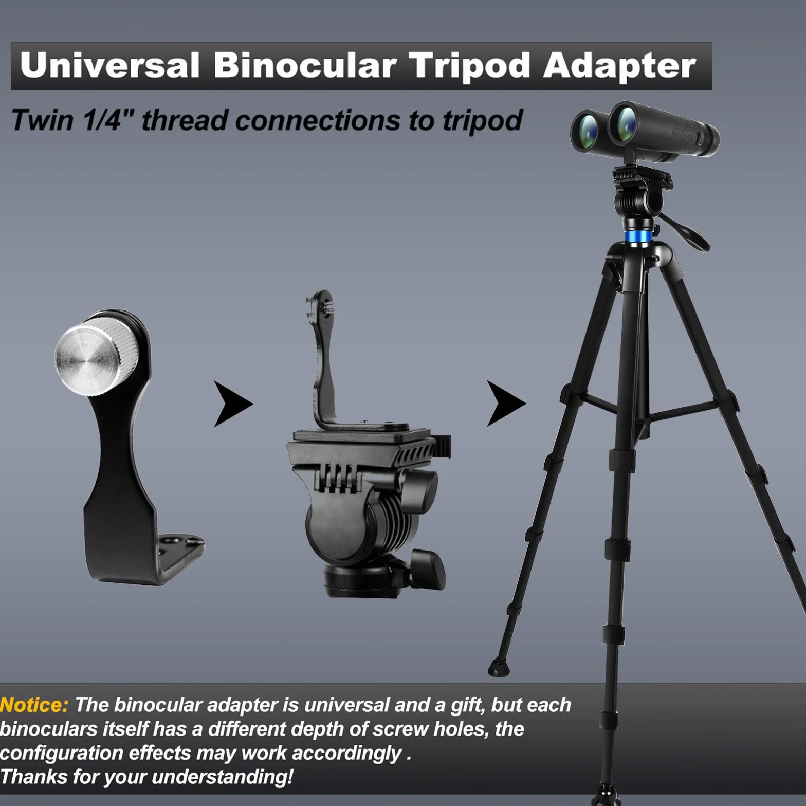 Treppiede per Binocolo, 184 cm Alluminio Treppiede Telescopio, Compatibile con Fotocamera, Telescopio Astronomico, caccia, Supporto Stabile per Osservazione e Fotografia (Carico 10 kg)