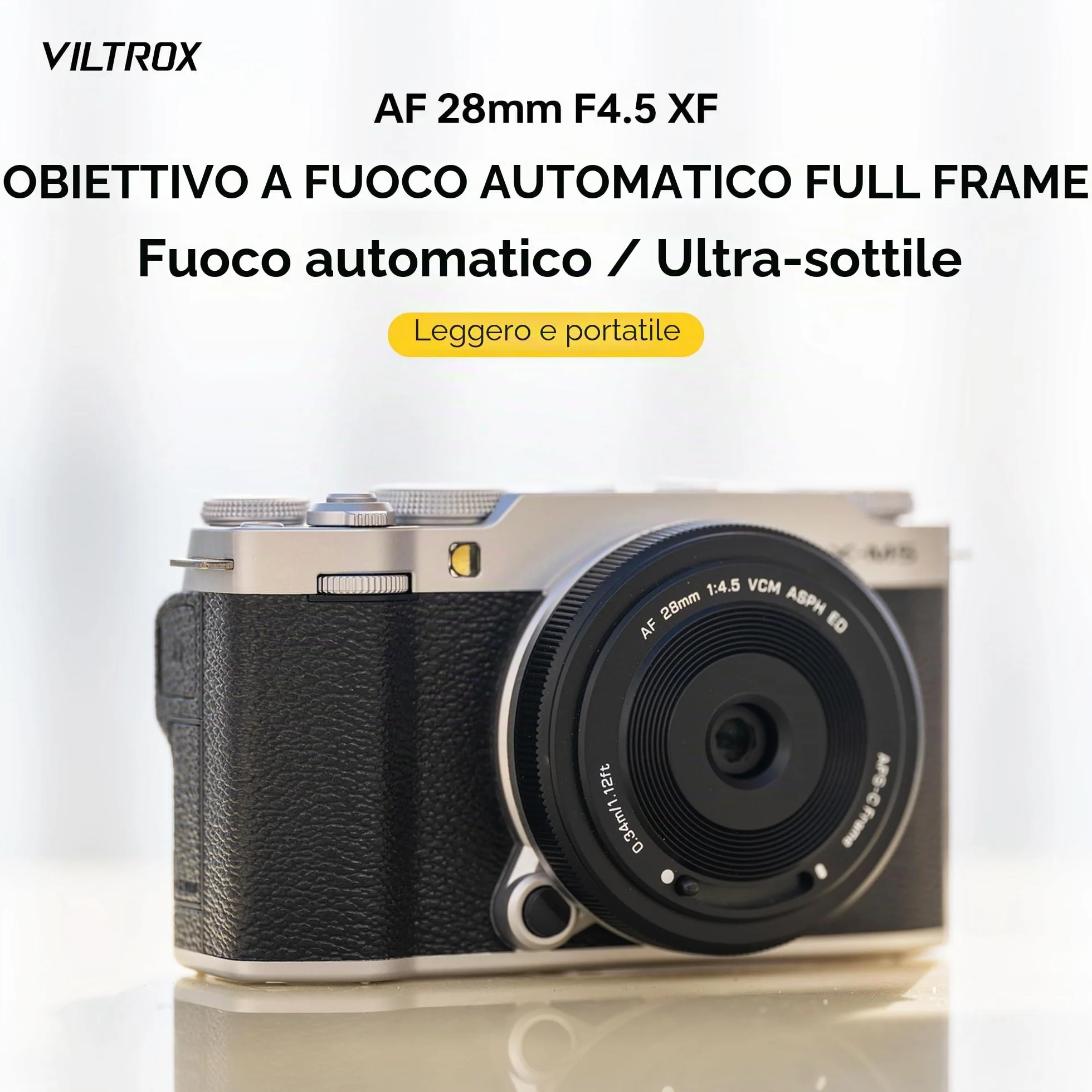 VILTROX AF 28mm F4.5 XF Pancake Obiettivo Grandangolare Full-Frame per Fuji X Mount