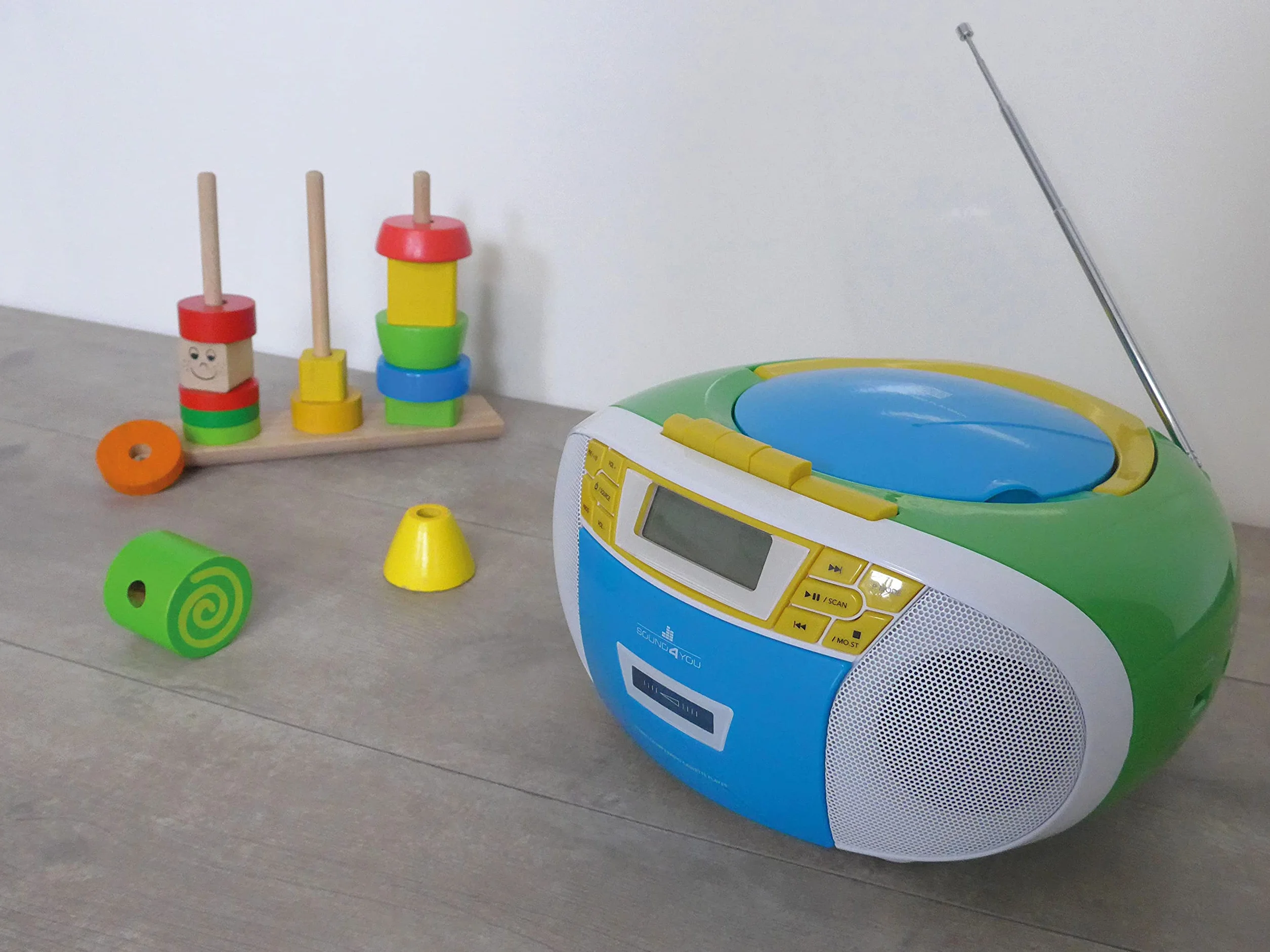 SCHWAIGER Lettore CD con cassette e radio MP3 Boombox portatile USB FM AUX