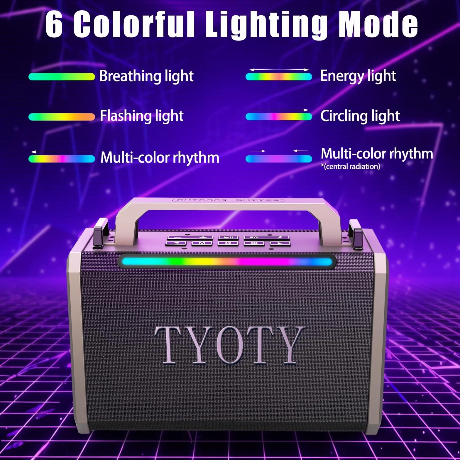 Altoparlante Bluetooth portatile da 80 W, suono stereo wireless per esterni, bassi profondi, altoparlanti grandi, potenti e impermeabili IPX5 per feste in casa con luci LED colorate, TWS, EQ, AUX, USB
