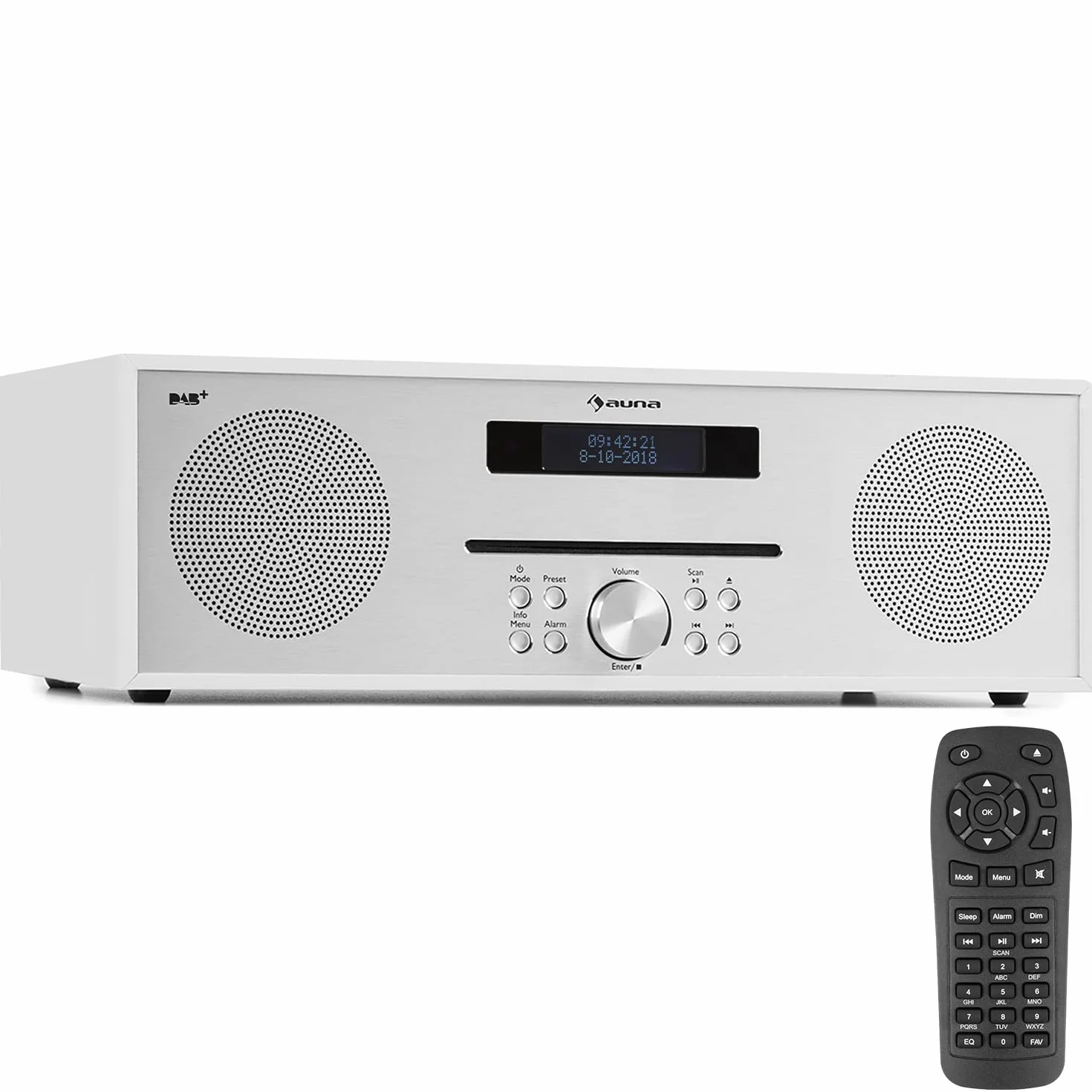 Silver Star Radio Portatile Ricaricabile DAB/FM/DAB+ Bluetooth CD Altoparlanti Stereo Display LCD Streaming MP3 Radiosveglia Vintage Legno