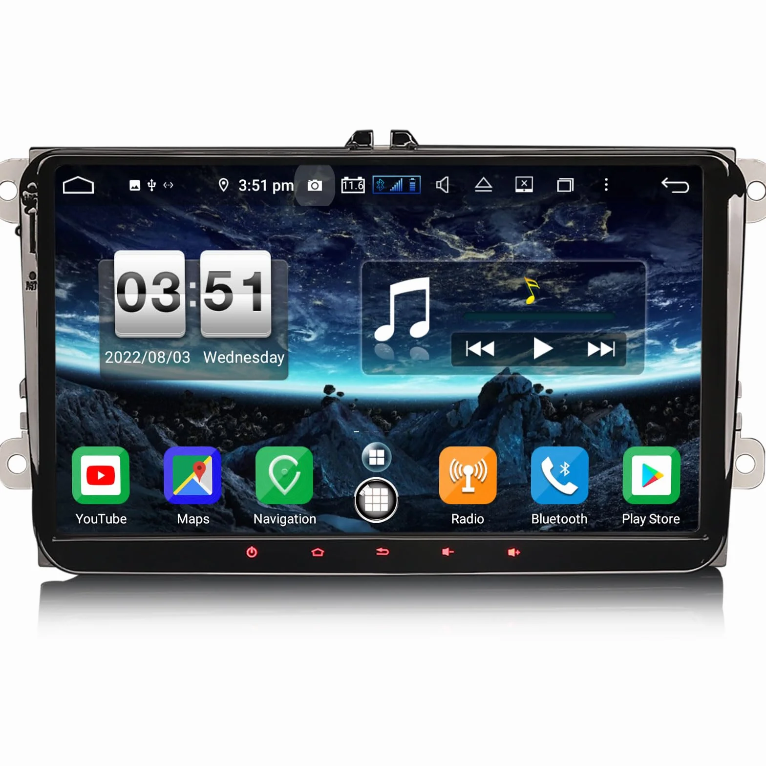 【8-Core 4GB+64GB】Erisin 9 pollici Android 12 Autoradio GPS Navigatore per VW Golf 5/6 Polo 6R Scirocco Passat Tiguan Touran Caddy T5 Seat Skoda CarPlay Android Auto Bluetooth DAB+ WiFi DSP USB OPS