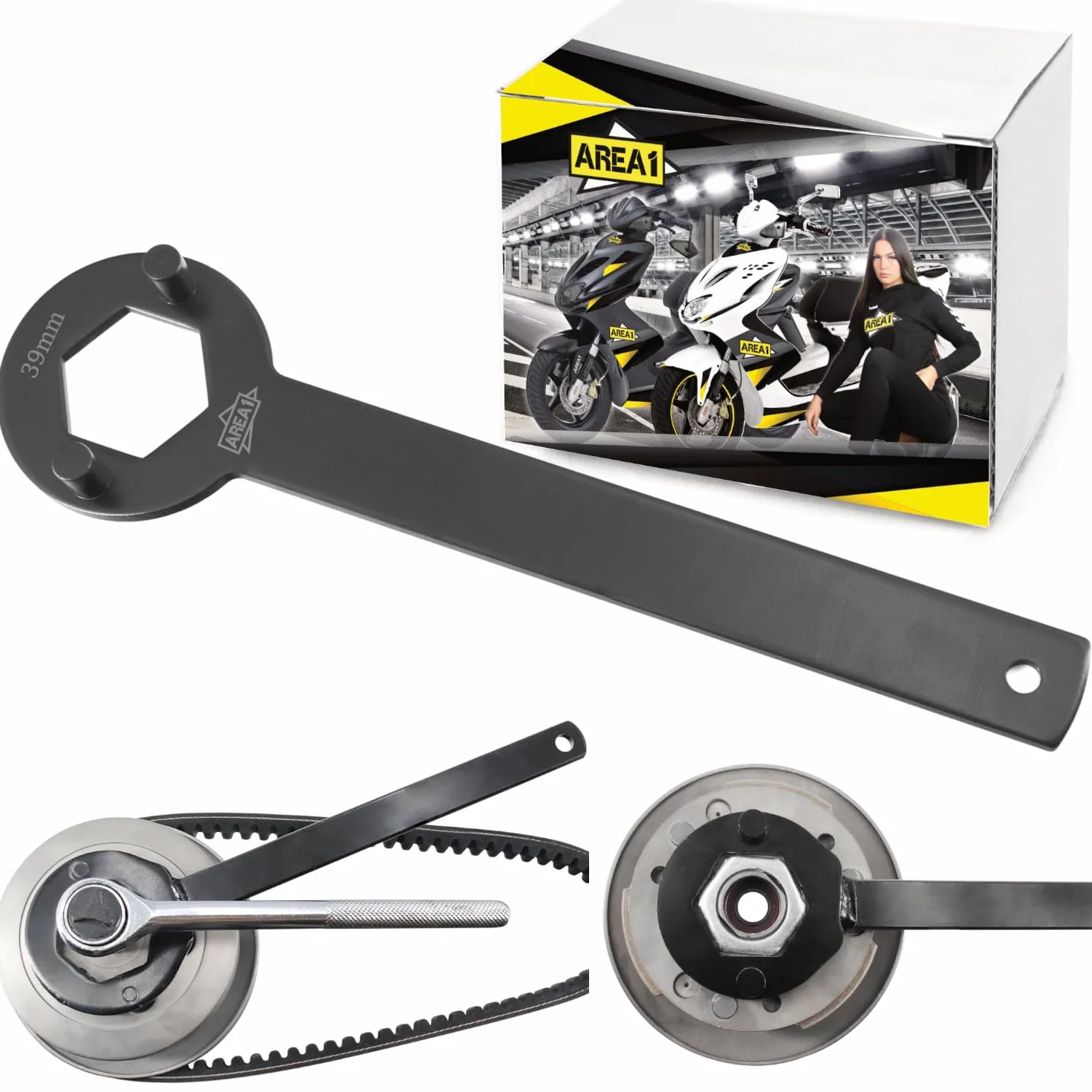Area1 Strumento di blocco frizione con chiave frizione 39 mm compatibile con BT49QT RS AGM-Motors Explorer Flech Tech Yiying Wangye Zhej Alpha Motors AJS