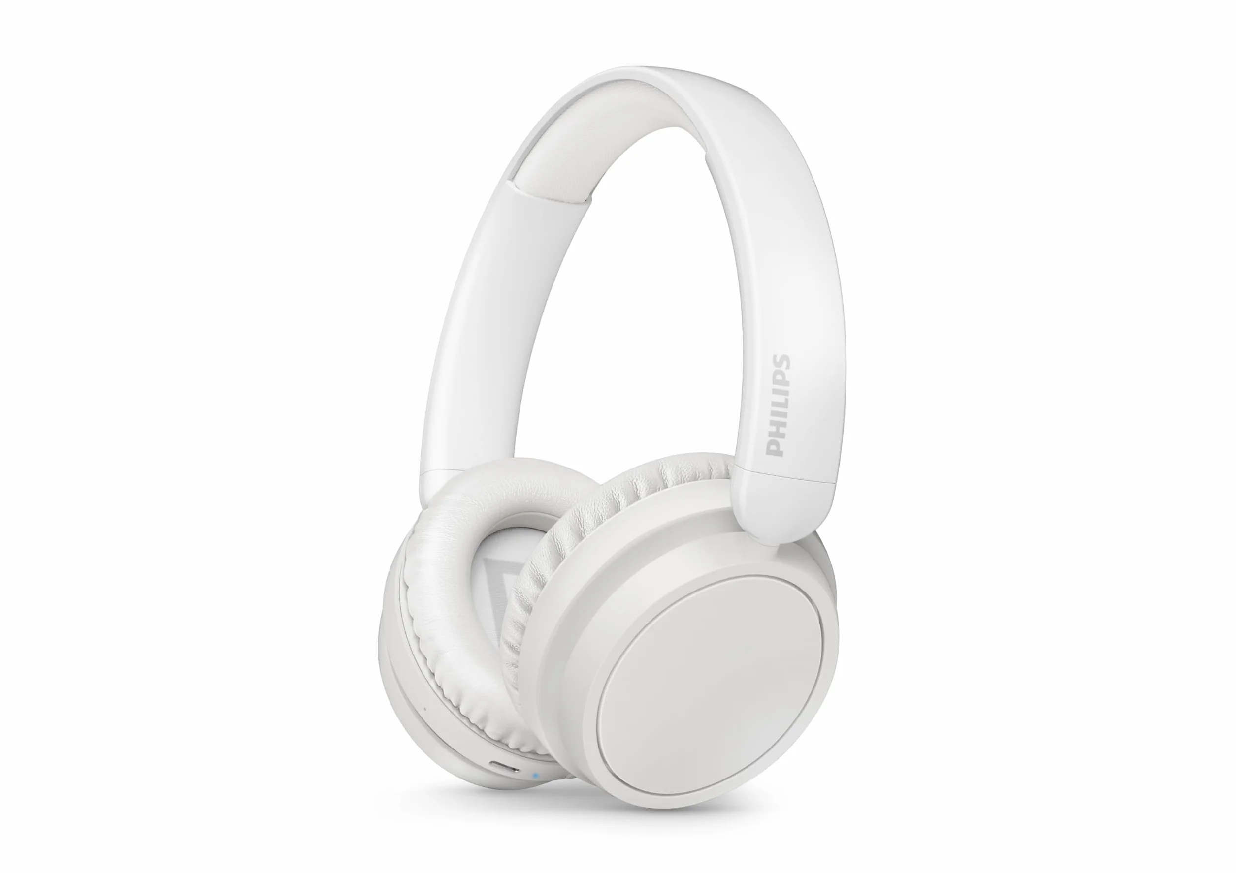 Philips TAH5219WT/00 Cuffie Bluetooth Wireless On‑Ear Leggere – Fino a 65 ore di autonomia, suono naturale, chiamate nitide, bassi dinamici, ricarica USB‑C 2 ore, custodia morbida – Bianco