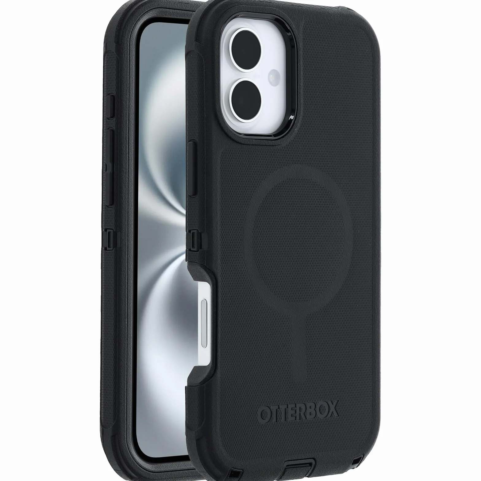 OtterBox Cover Defender Series MagSafe per iPhone 16 Plus, custodia protettiva antiurto, a prova di caduta, protezione estrema, testata 7x norme MIL-STD 810G, Nero, Senza Retail Package
