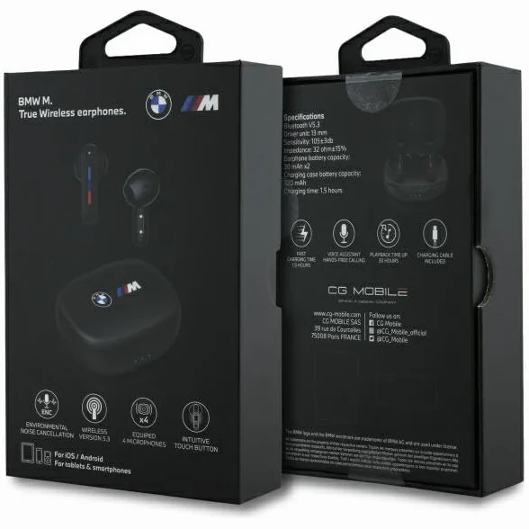 Cuffie TWS CG Mobile BMW con loghi stampati (nero)