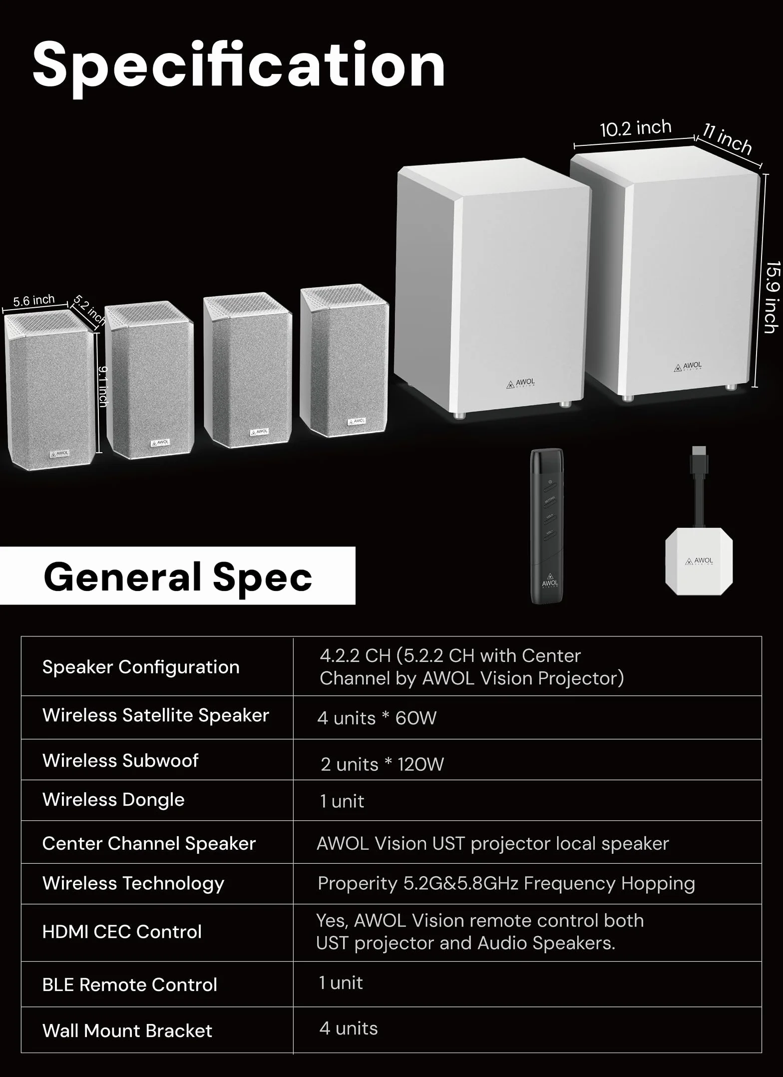 AWOL VISION ThunderBeat 4.2.2 Sistema audio home theater completamente wireless (Thunderbeat)