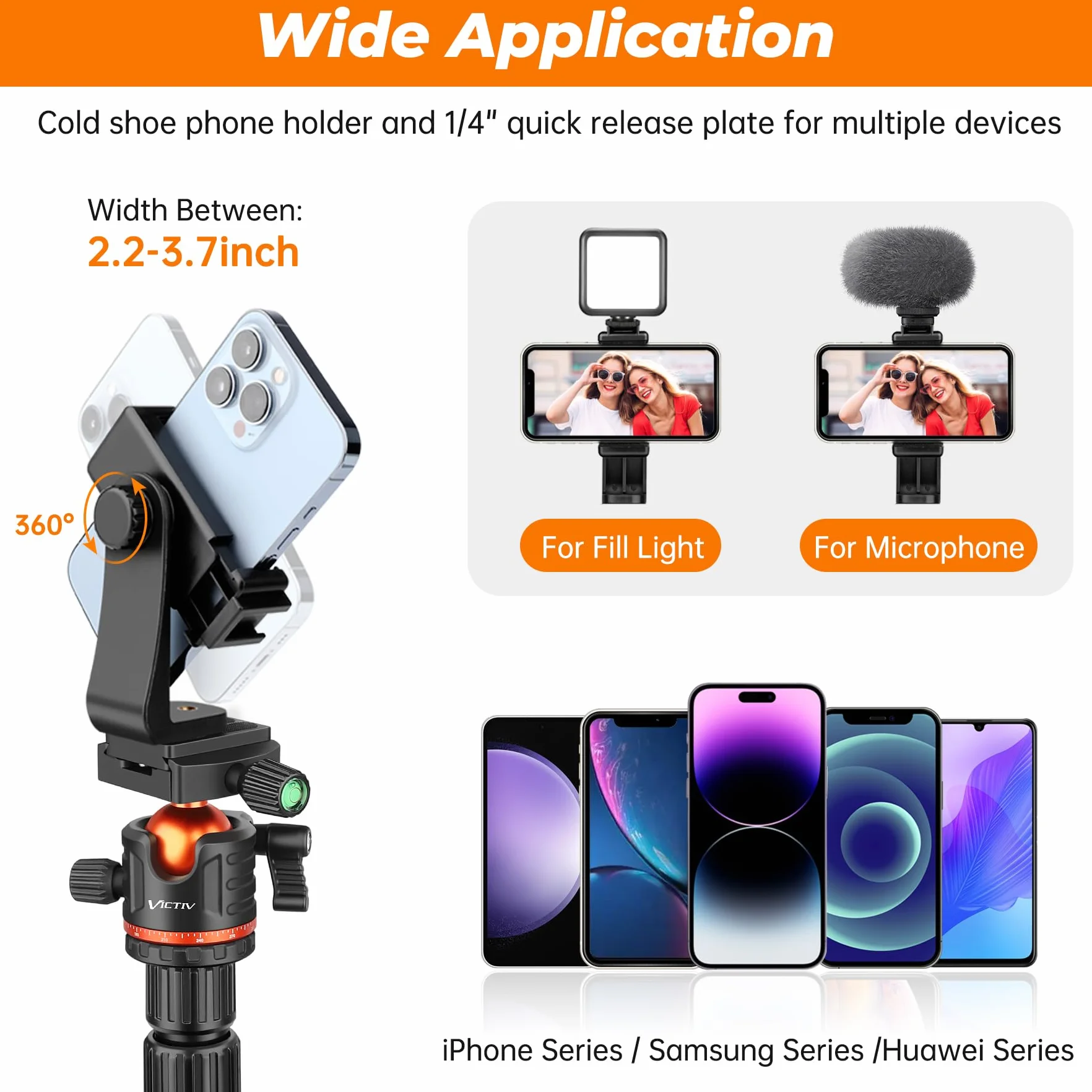 Victiv 78.7"/ 200cm Treppiede Fotocamera, Cavalletto Fotografico da Viaggio Leggero e Compatto in Alluminio, Treppiedi Monopiede per Videocamera Canon Nikon Sony, Treppiede Cavalletto per Smartphone