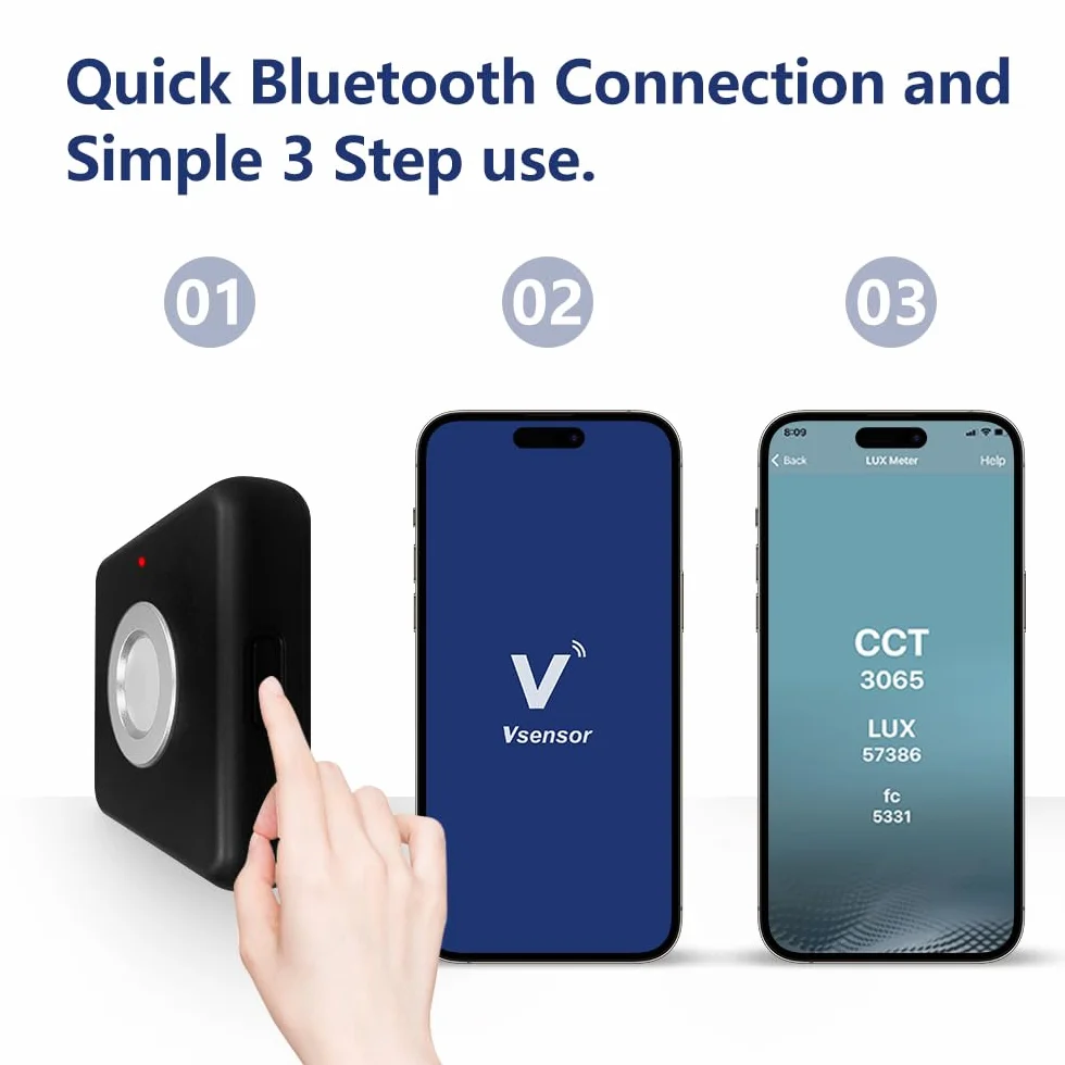 VBR-300 Esposimetro, Misuratore CCT, Temperatura di colore, Test LUX Distribuzione, Metro a candela