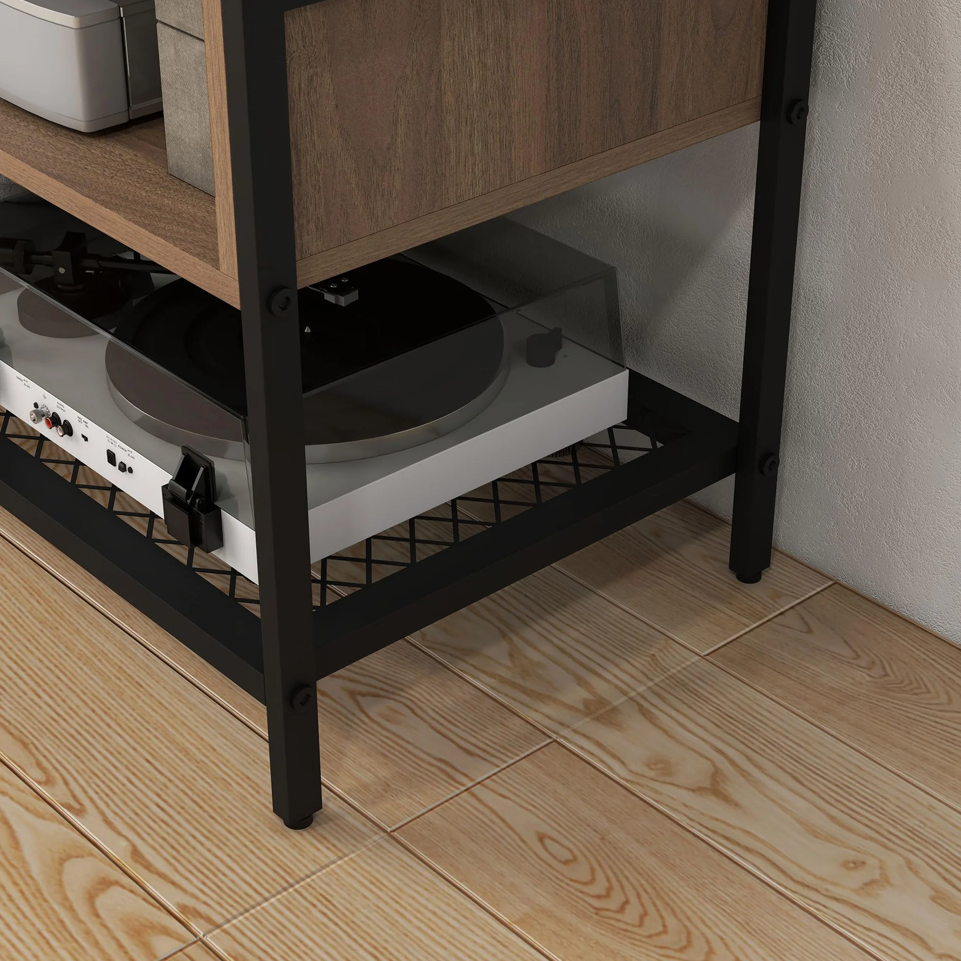 HOMCOM Mobile Porta TV fino 48" in Stile Industriale, Mobile Basso con Ripiani in Legno e Acciaio, 110x40x48cm, Marrone e Nero