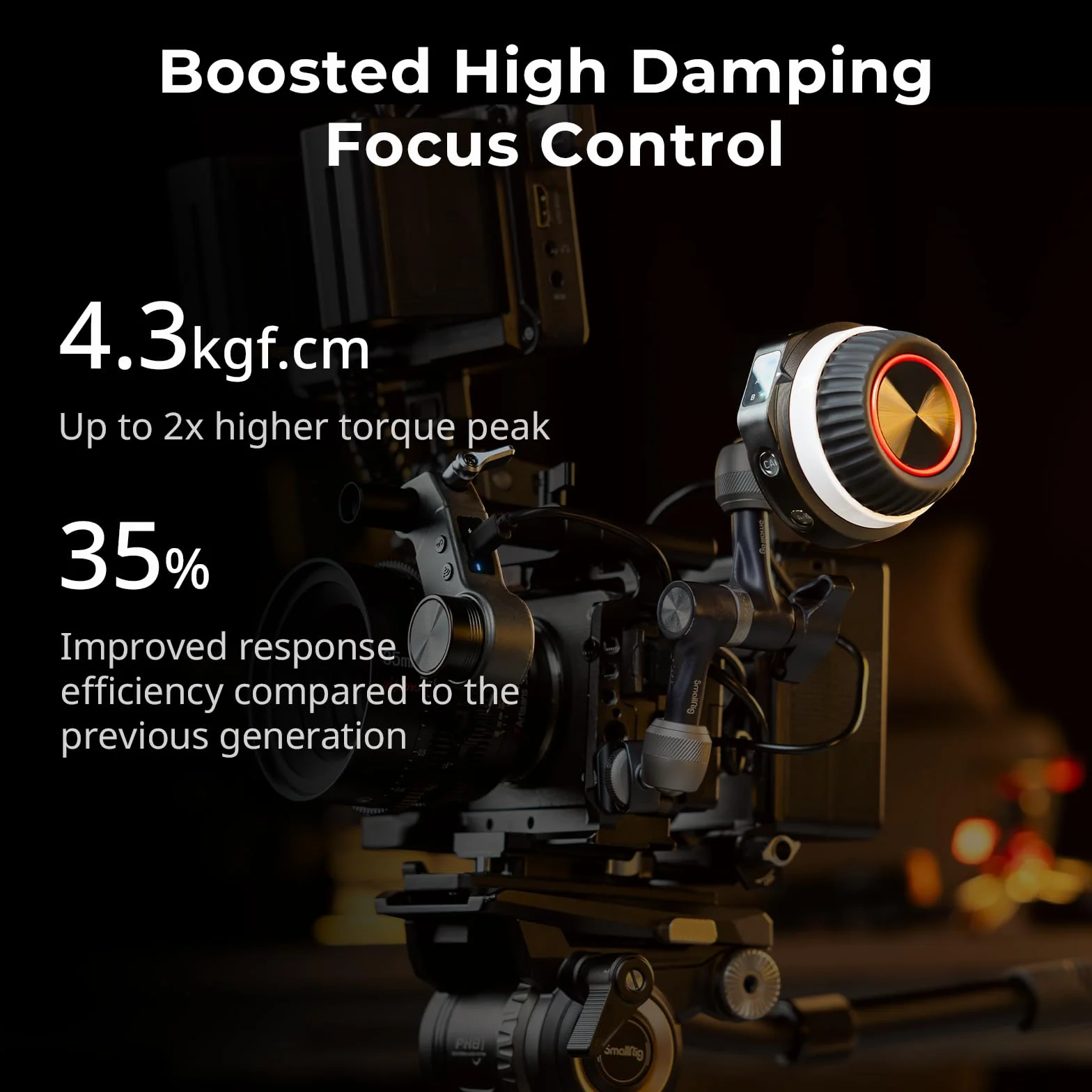 SMALLRIG Wireless Follow Focus Kit (Lite) con Controller a Volantino e Motore Ricevitore, Stop A/B e Morsetto per Asta da 15 mm, Design Compatto, Ampiamente Compatibile - 4296