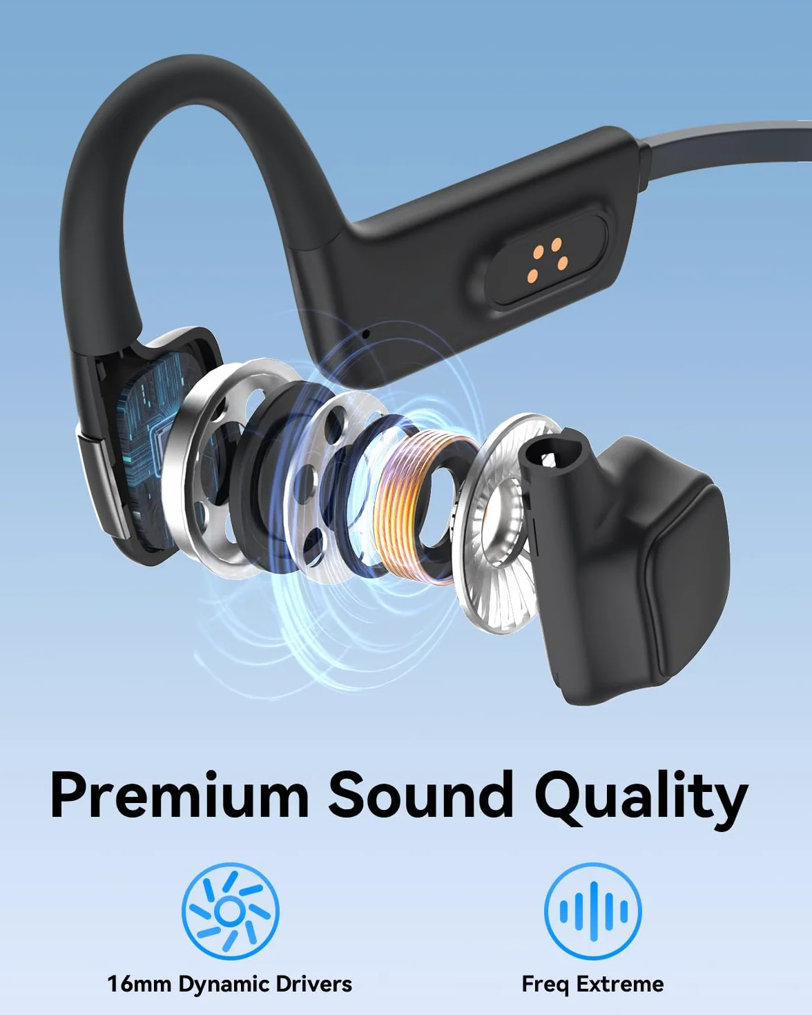 MONODEAL Cuffie Conduzione Ossea Bluetooth 5.4 Subacquee per Piscina IP68 Impermeabile Auricolari MP3 Subacqueo 8G Auricolari Sport per Nuoto, Corsa