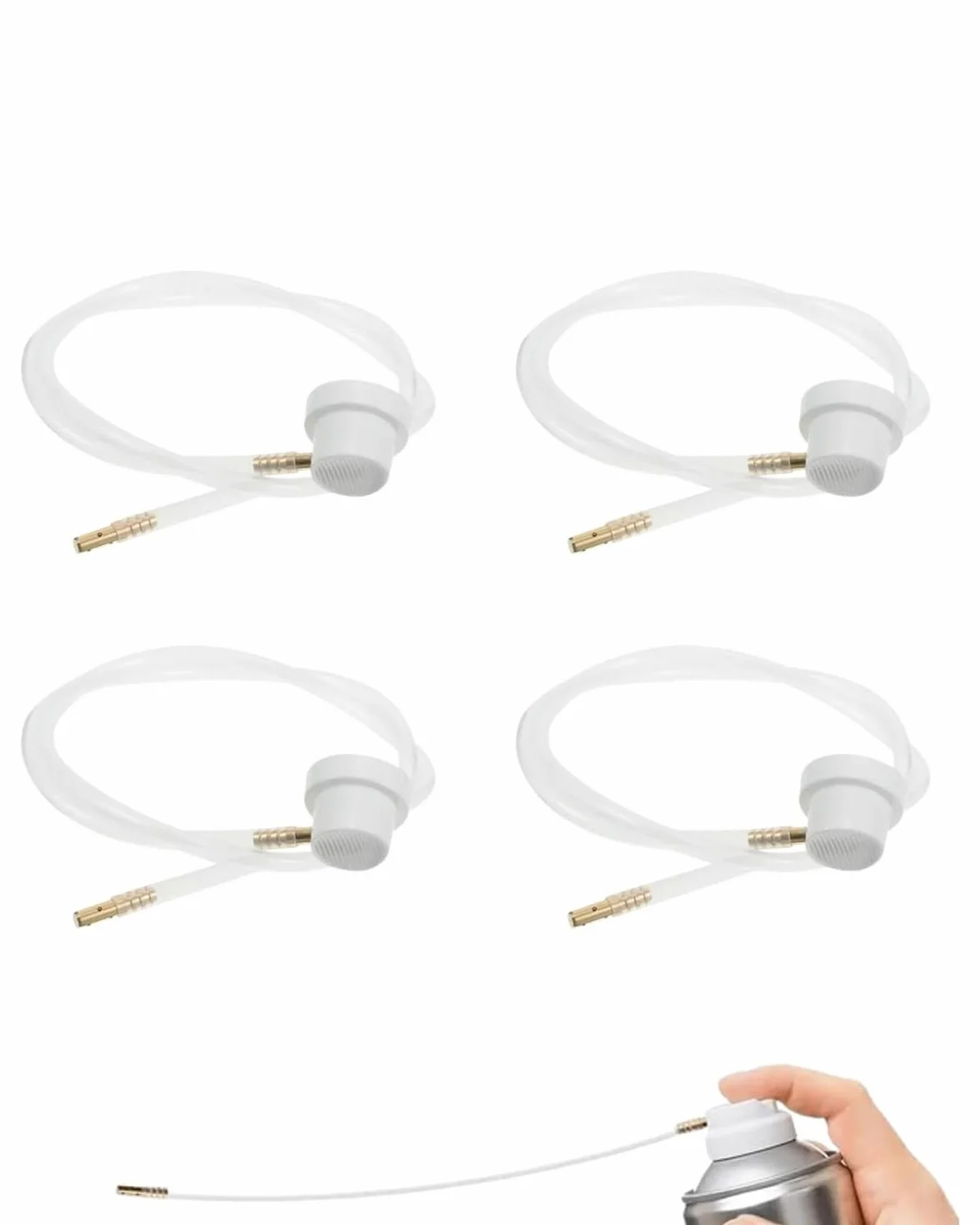 4 Pezzi Prolunga per Bombole Spray 50cm con Ugello - Accessorio Ideale per Pittura e Manutenzione, Soluzione Pratica per Spazi Stretti e Superfici Difficili da Raggiungere