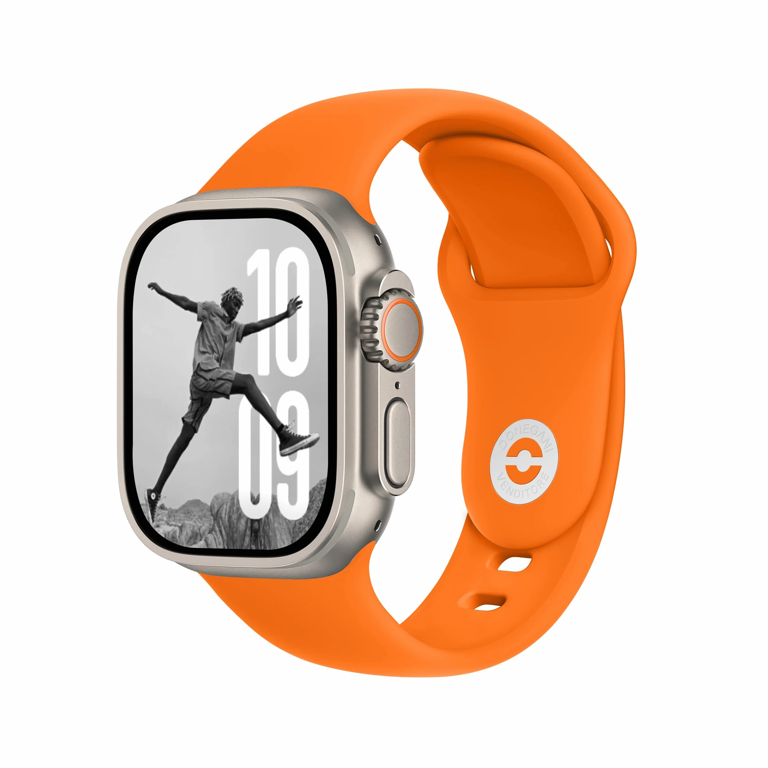 SB per Cinturino Apple Watch 40mm 44 mm 46mm 42mm 45mm 41mm 38mm 49mm Se Ultra 2 Serie 10 9 8 7 6 5 4 3 Band Bracciale Sport Silicone, Arancione