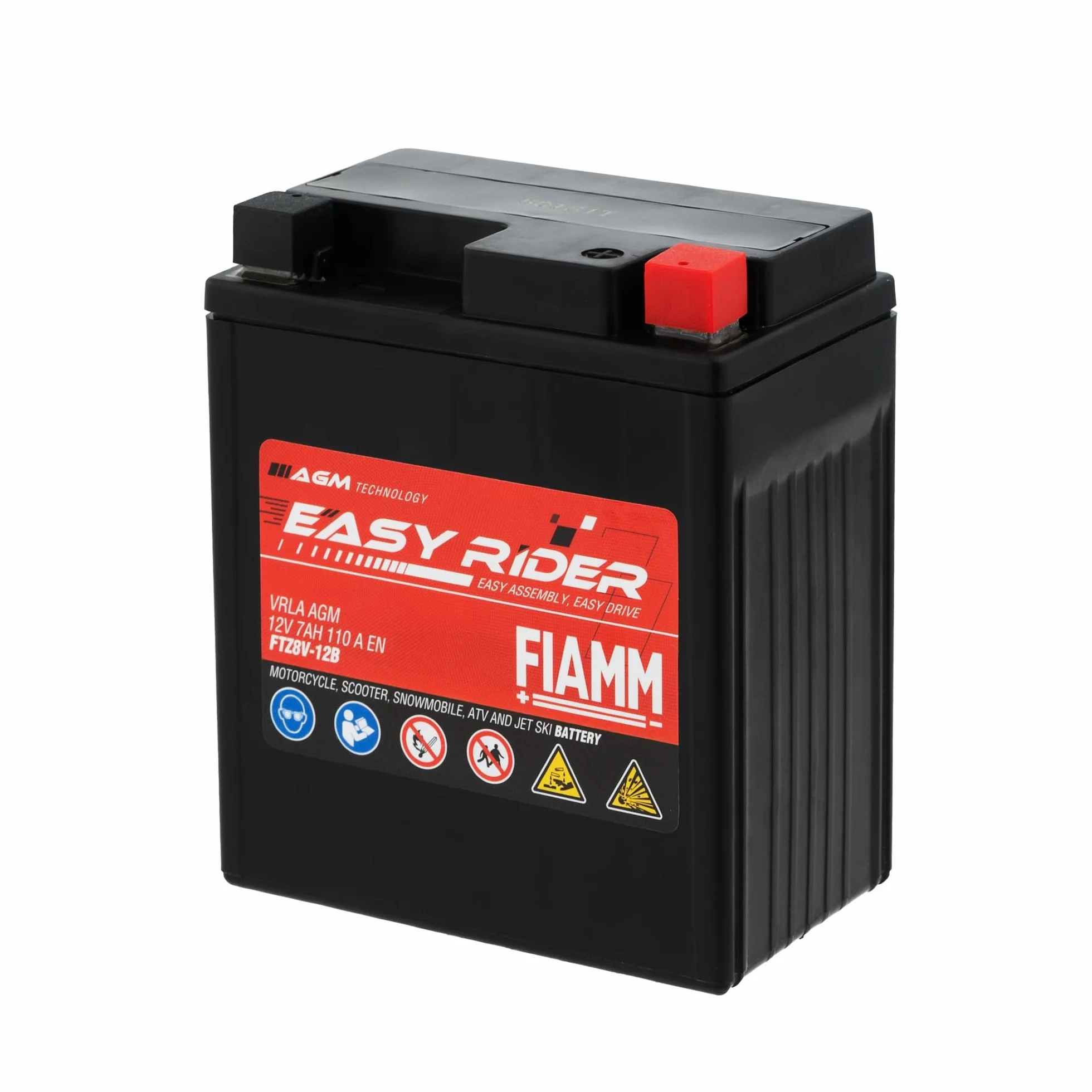Fiamm Batteria Moto Scooter FTZ8V-12B 7AH 110A AGM Technology, Senza Manutenzione, Già Carica