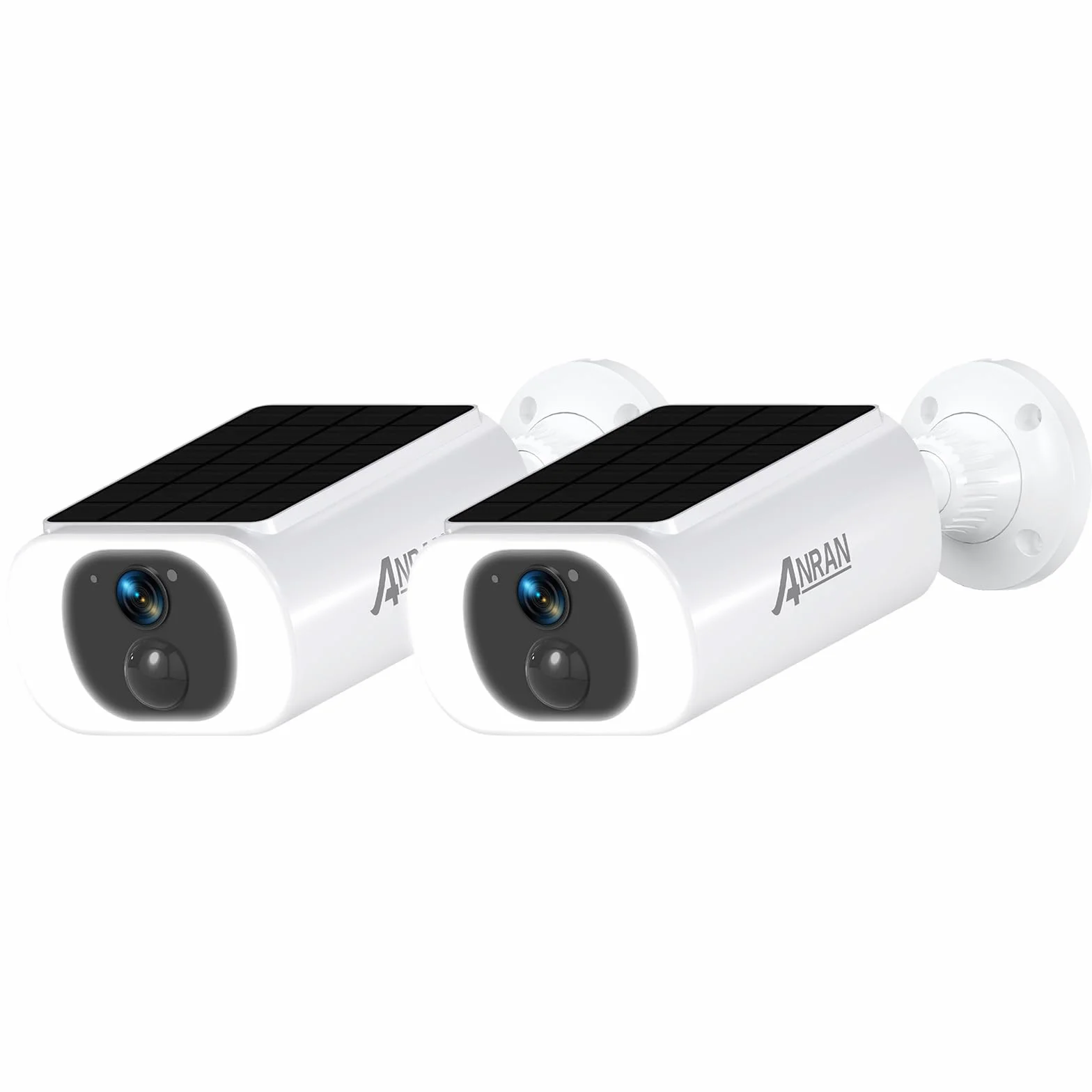 ANRAN 2 Pack 3MP Telecamere Wi-Fi Esterno Batteria Senza Fili, Solare Pannello Integrato, Visione Notturna a Colori, PIR Movimento Rilevamento, Sirena, Audio Bidirezionale, Alexa Supporta,C3