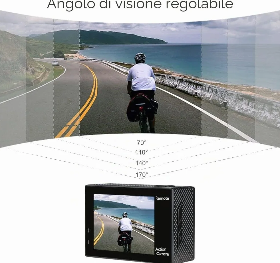 AKASO Brave 4 4K30fps 20MP Action CamFotocamera Subacquea 20MP WIFI Telecomando Ultra HD con Action Cam Stabilizzata EIS 30M Videocamera Subacquea Impermeabile con 5xZoom