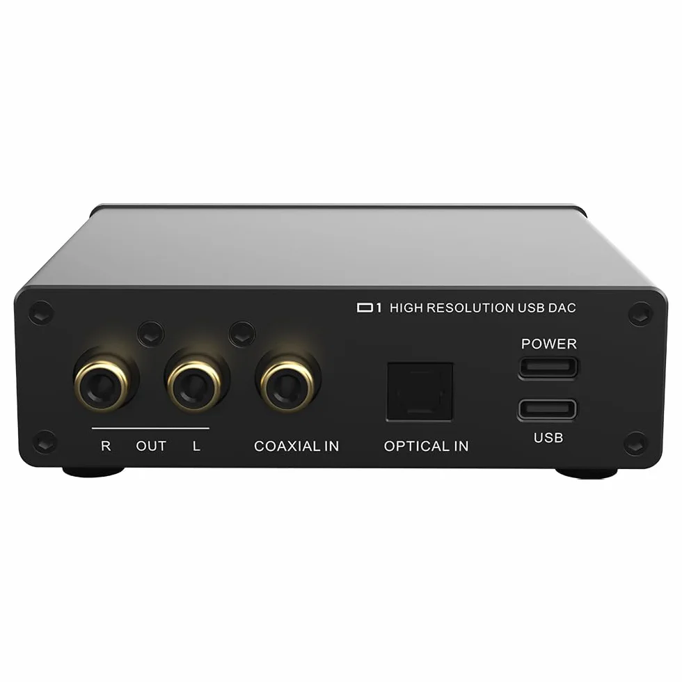 SMSL D1 DAC Hi-Res Audio Rohm BD34352EKV 768kHz/32bit DSD512 MQA USB/Optical/Coaxial RCA SNR126dB