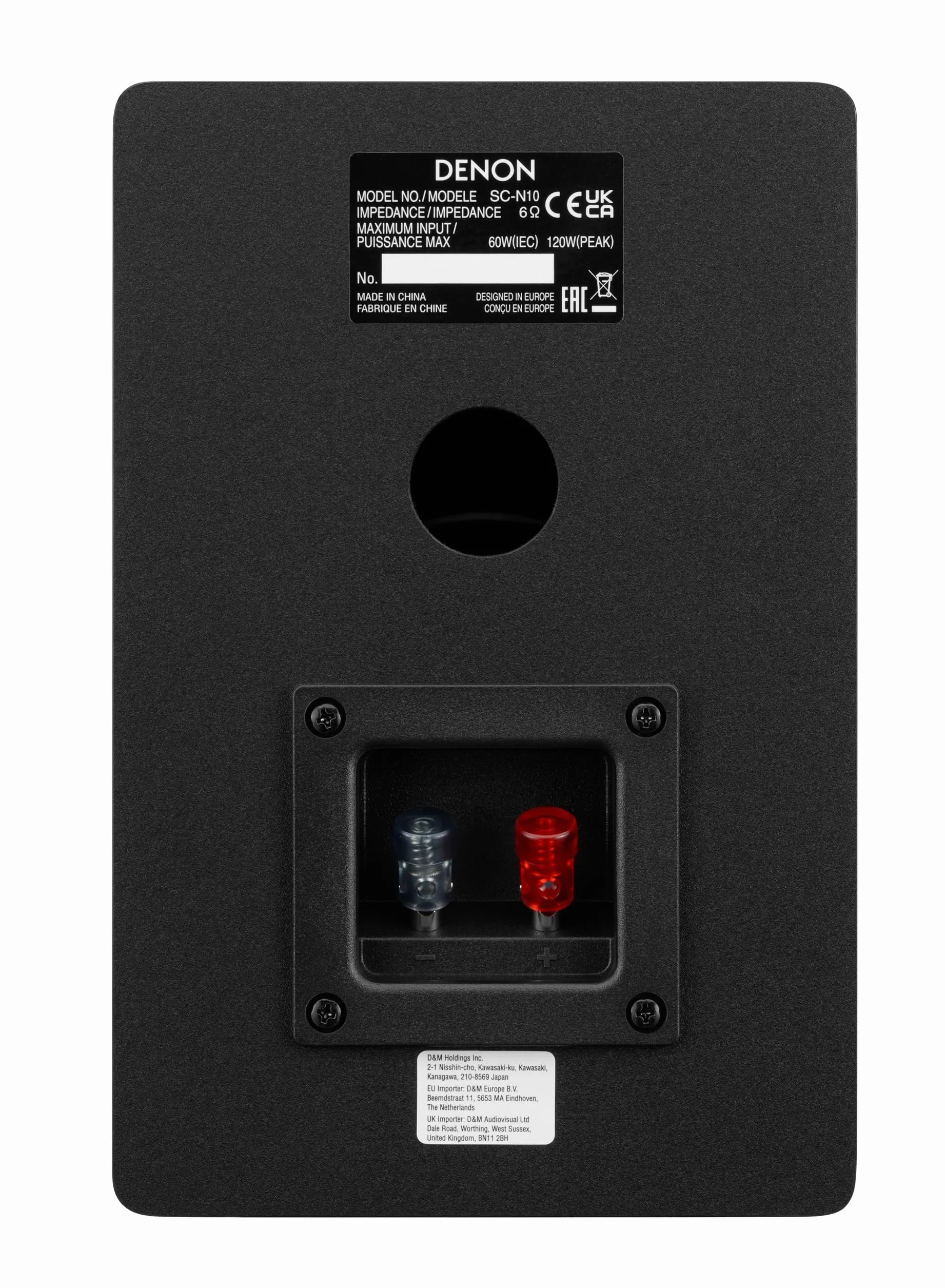 DENON SCN10BKEM Diffusori HiFi per Ascolto Stereo e Audio TV, 2 x 65W, Compatibili con Ricevitori e Amplificatori, Design Elegante, Nero