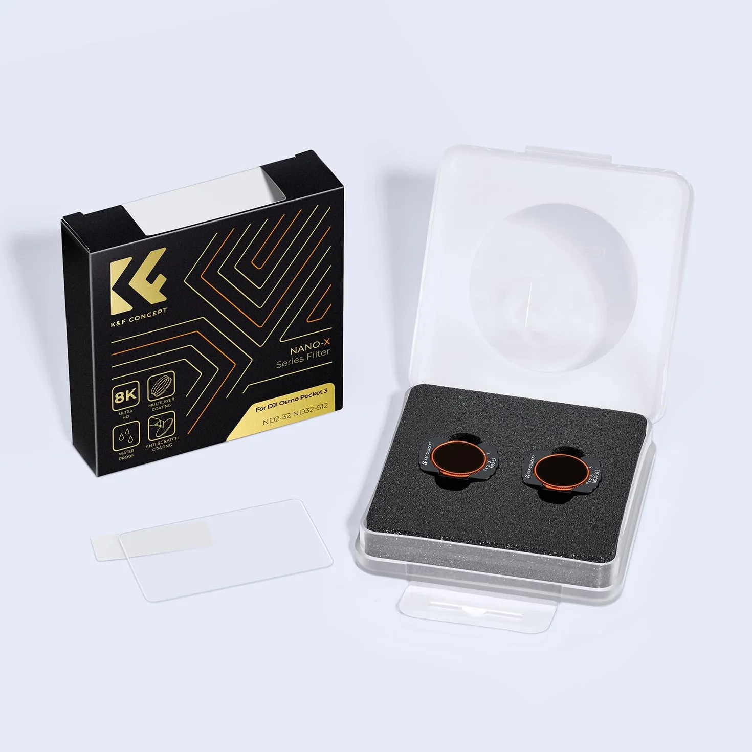 K&F CONCEPT Osmo Pocket 4/3 Filtro Magnetico, Filtri Magnetici Variabili ND2-32+ND32-512 (6-9 stop) Compatibili con DJI Osmo Pocket 4/3(Alluminio)