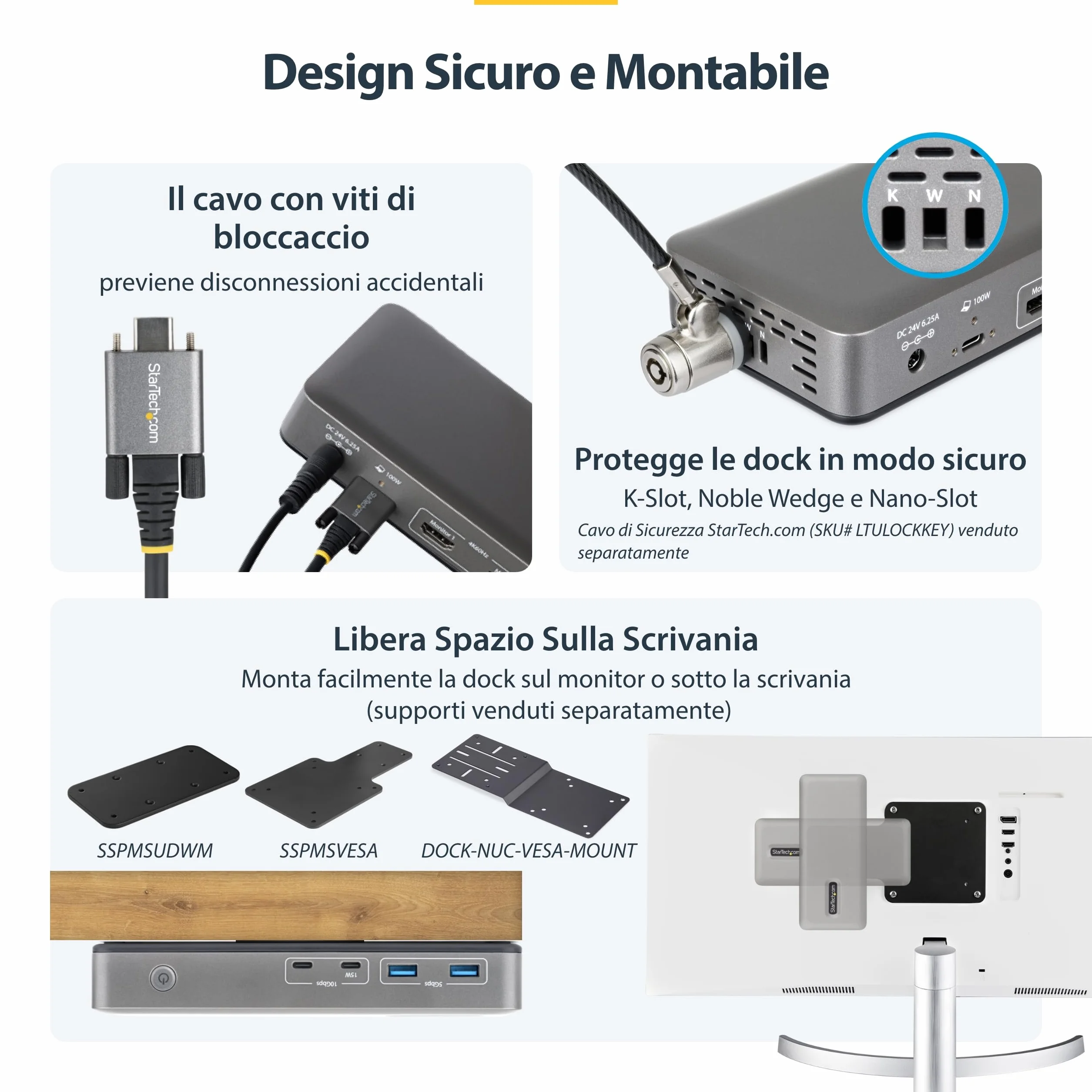 StarTech Docking station USB-C Dual Monitor, 2x HDMI 4K 60Hz, PD 100W, 6x USB 10Gbps, Gigabit Ethernet, Driverless, DockpPer Laptop Windows DP Alt Mode