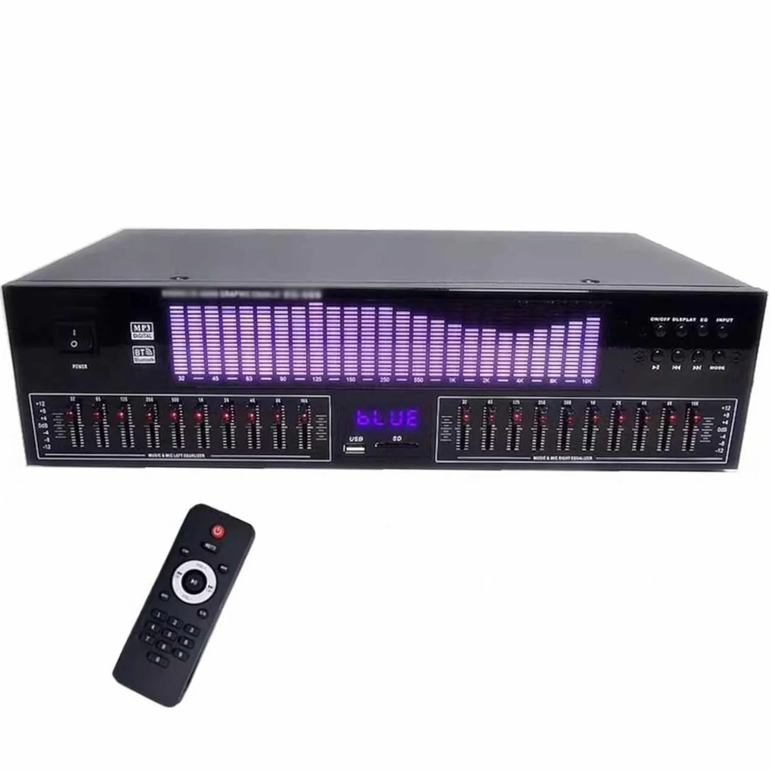 Equalizzatore Grafico Hi-Fi, Equalizzatore Digitale A 20 Bande, Analizzatore Di Spettro Con Telecomando, Display A LED Dello Spettro, 15 Stili Dinamici, Funzione Riduzione Rumore