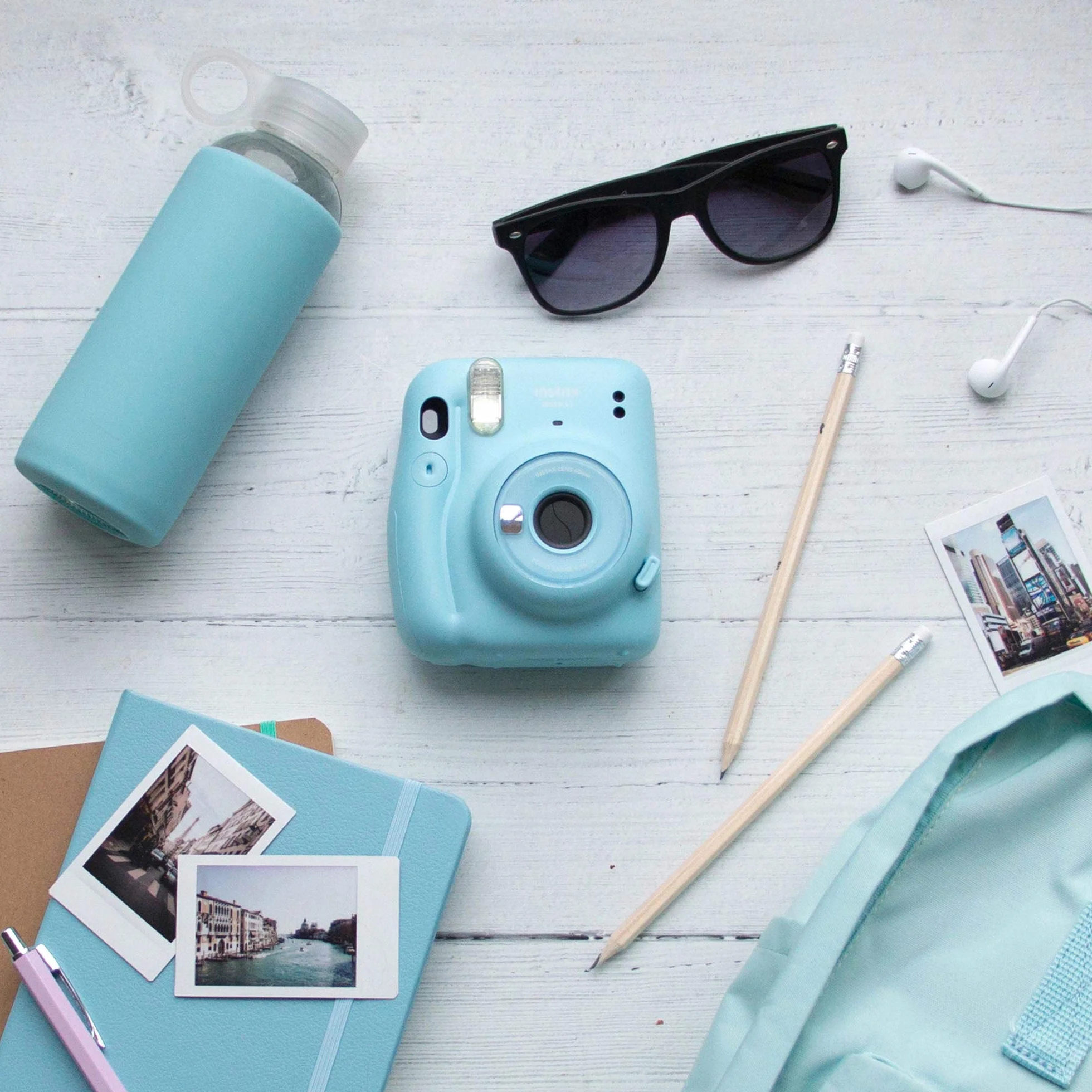Fujifilm 16654956 Fotocamera Istantanea, Sky Blue, Single