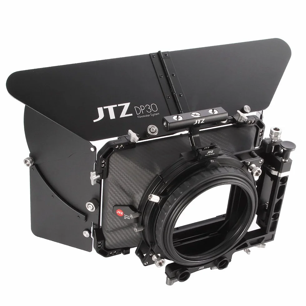 JTZ DP30 Cine Fibra di Carbonio 4x4 "Swing Away Matte Box 15mm/19mm Per Sony ARRI RED CANON BMD