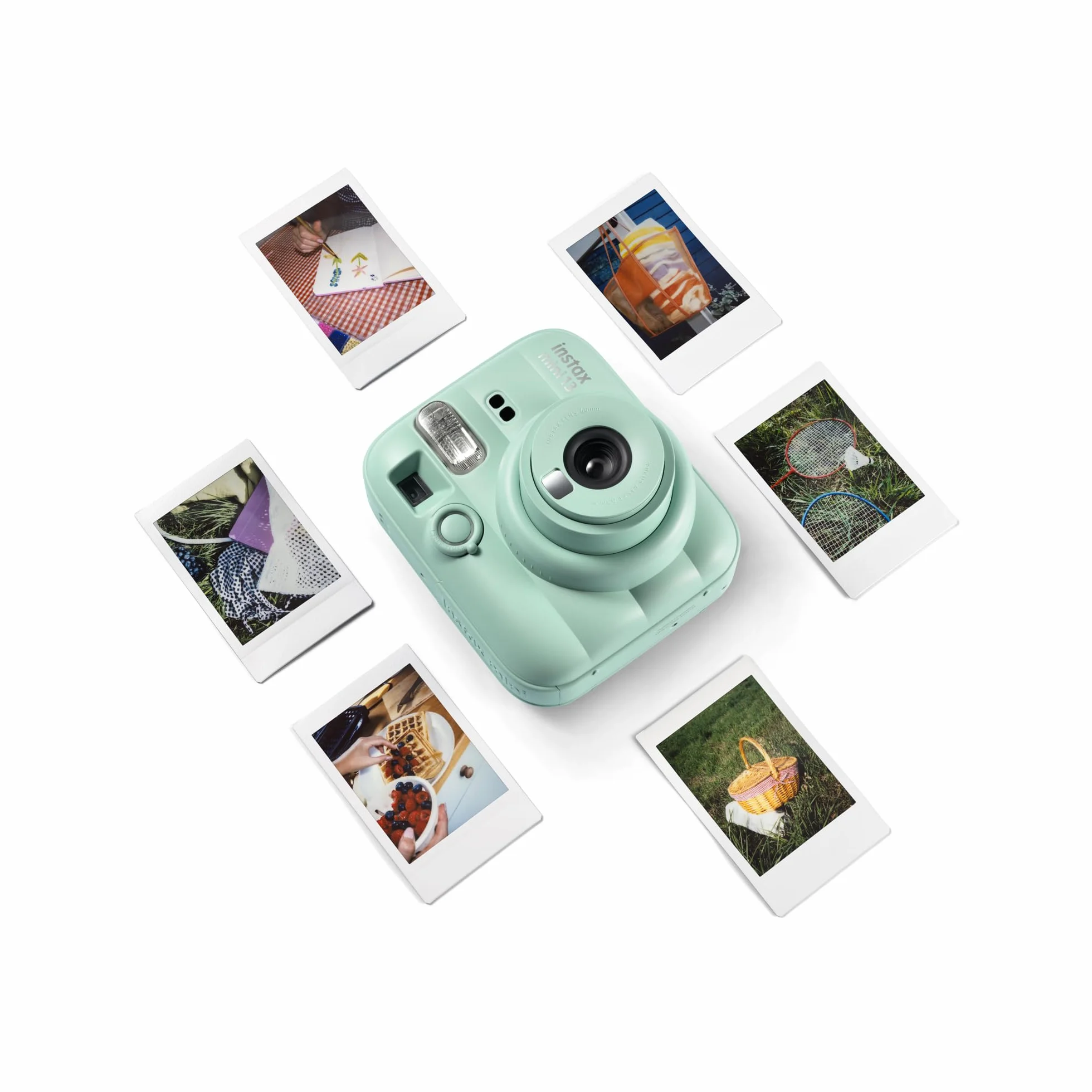 instax mini 13 fotocamera istantanea con flash integrato, specchio selfie, modalità close-up, autoscatto, Lagoon Green