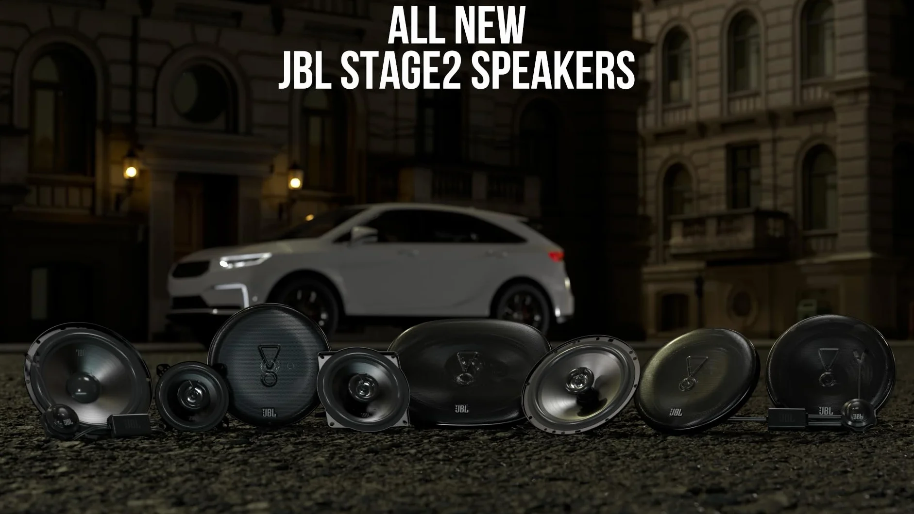 JBL Stage2 45F Gen2 altoparlanti coassiali 2 vie 4 pollici 40 W RMS, 320 W picco, 4 Ω, 88 dB, woofer in polipropilene Plus One™, tweeter PEI, design slim, suono chiaro, installazione facile