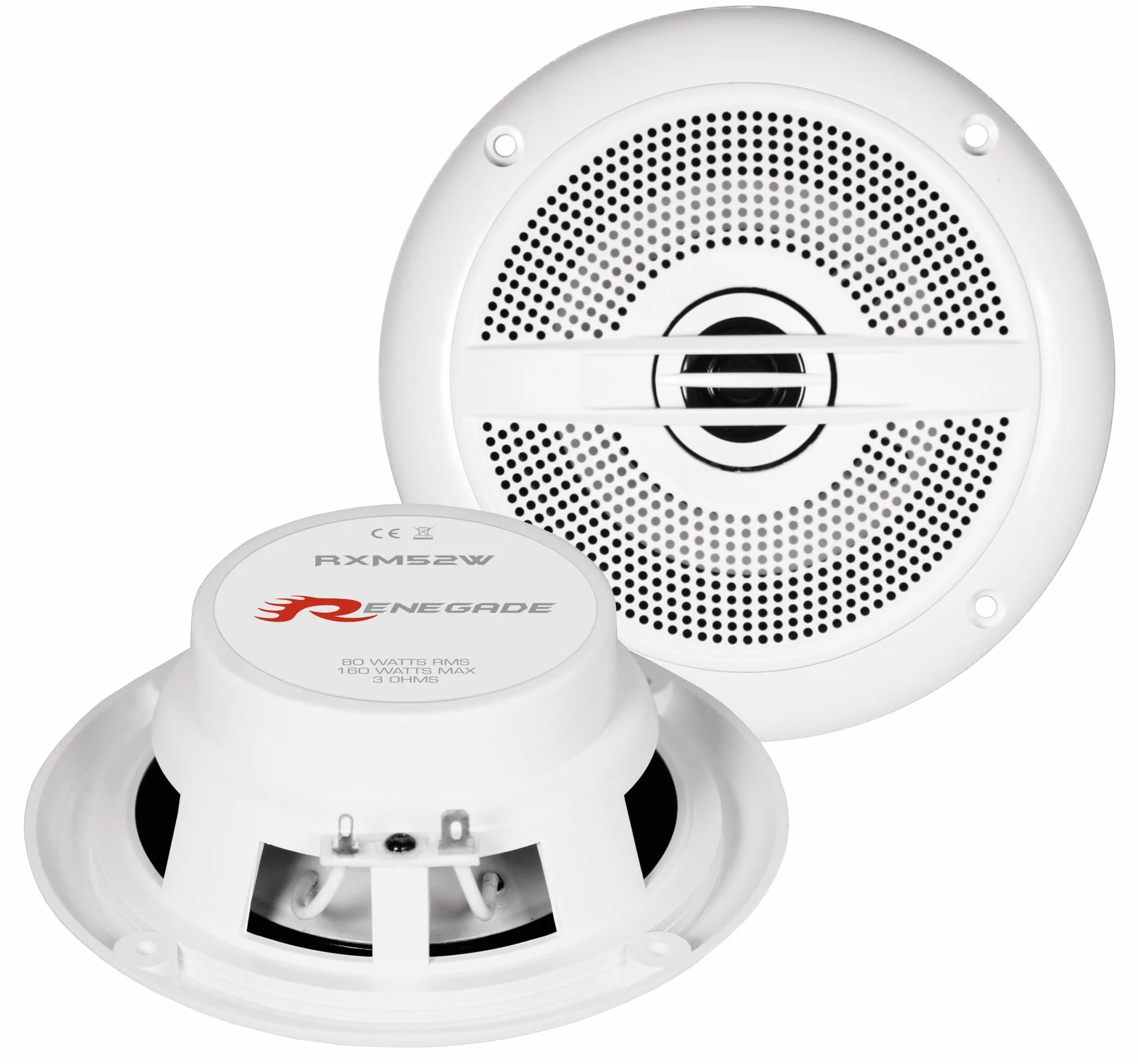 Casse Altoparlanti per Nautica Renegade RXM52 Marine & OUTDOOR 2 vie 13 cm buone Per Filodiffusione controsoffitto griglia bianca